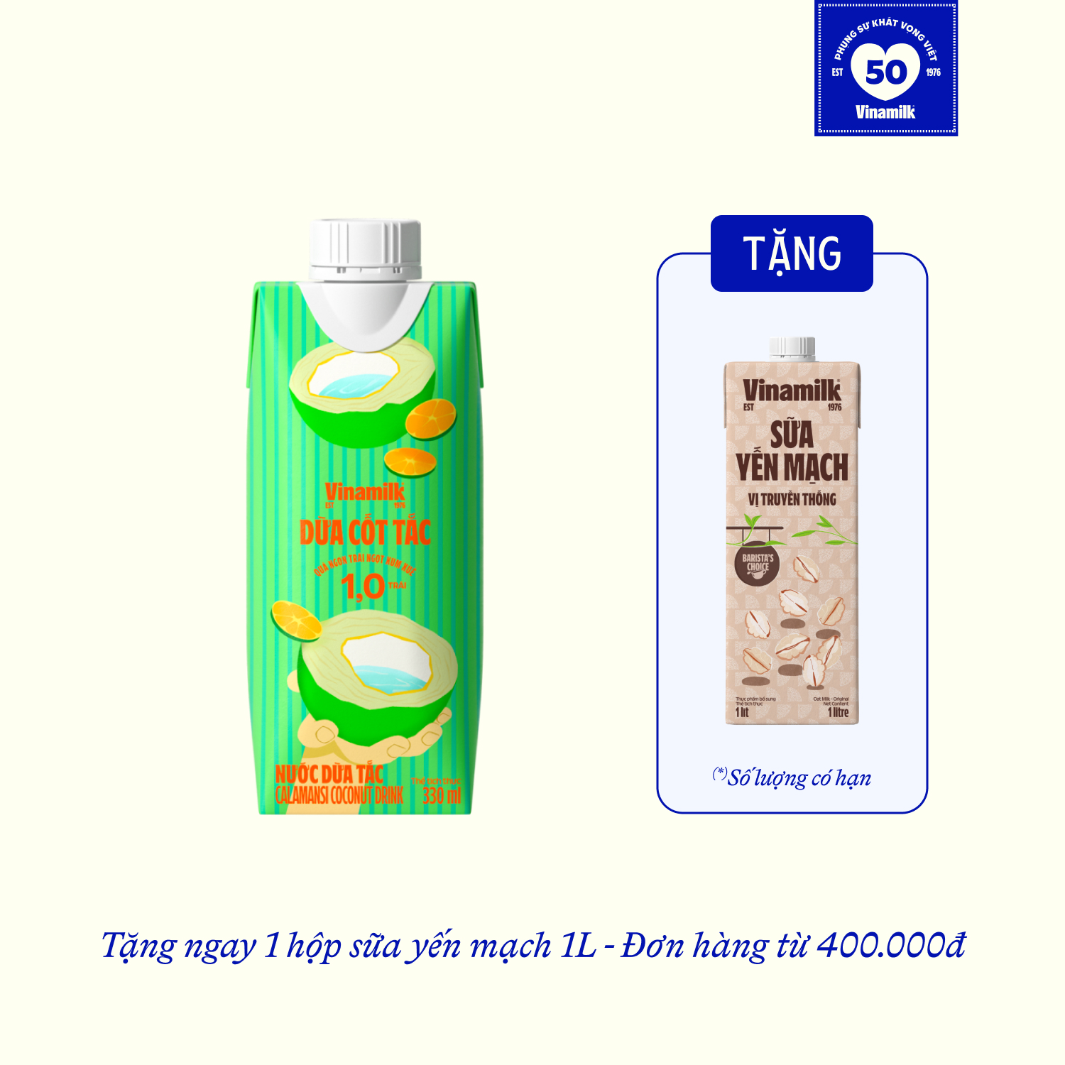 Nước dừa Vinamilk Nước dừa tắc 330ml