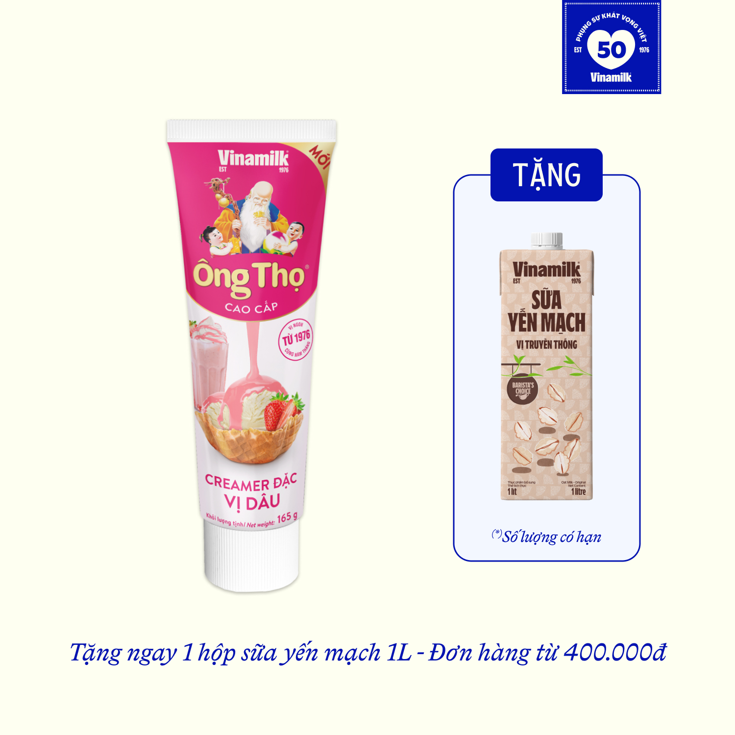 Creamer đặc Ông Thọ Vị Dâu 165g