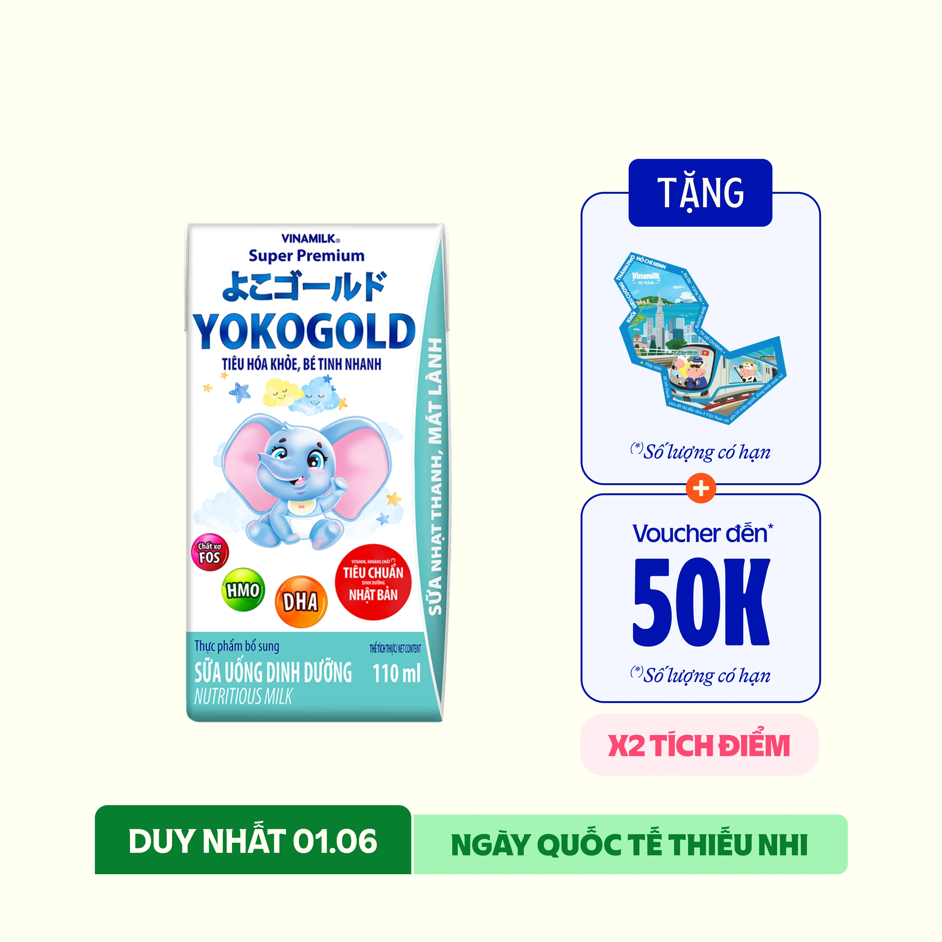 Sữa bột trẻ em pha sẵn YokoGold (trên 1 tuổi) 110ml