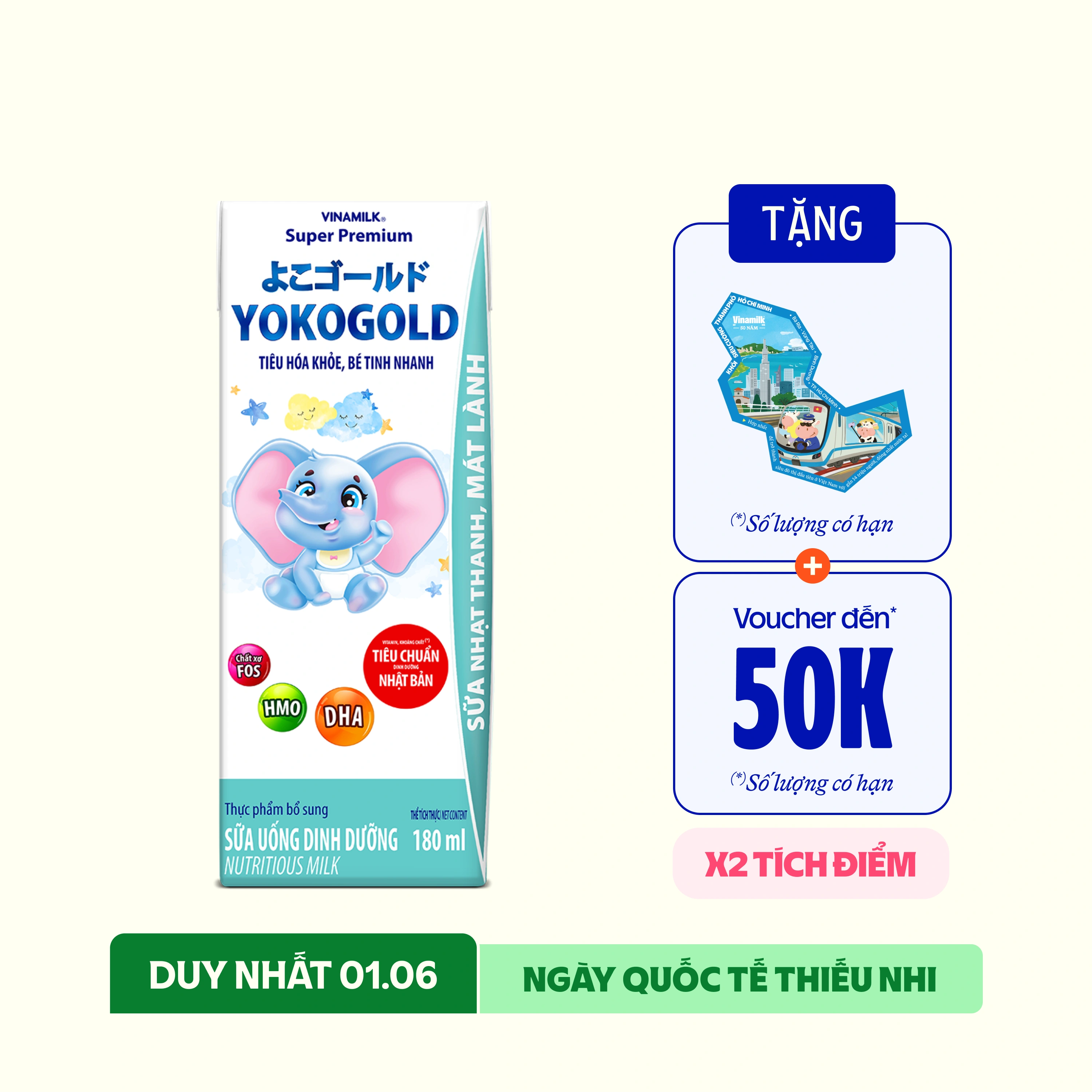 Sữa bột trẻ em pha sẵn YokoGold (trên 1 tuổi) 180ml