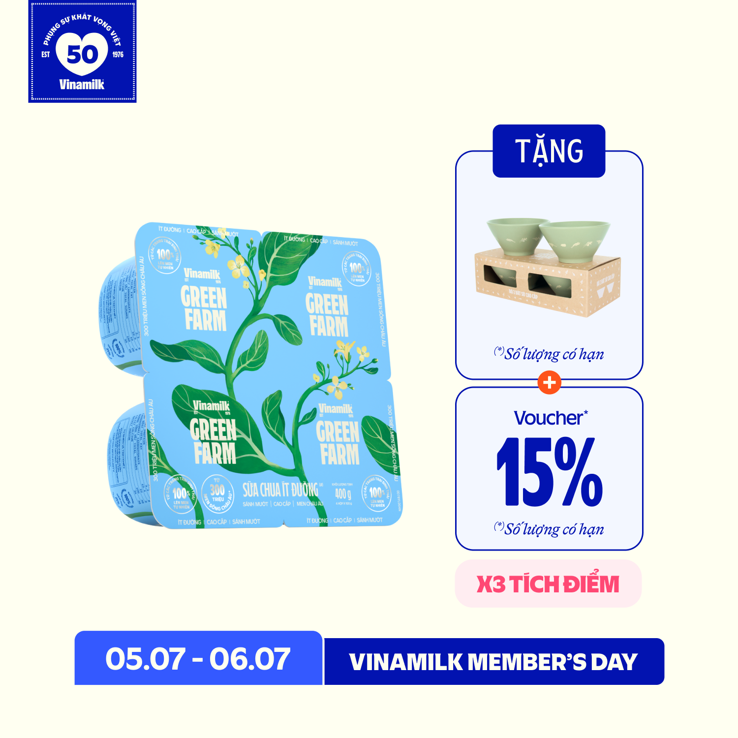 Spoonable Yoghurt Green Farm Low sugar 100g