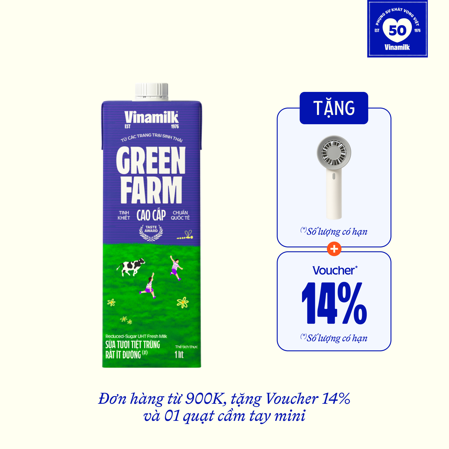 Sữa tươi tiệt trùng Green Farm Rất ít đường 1L