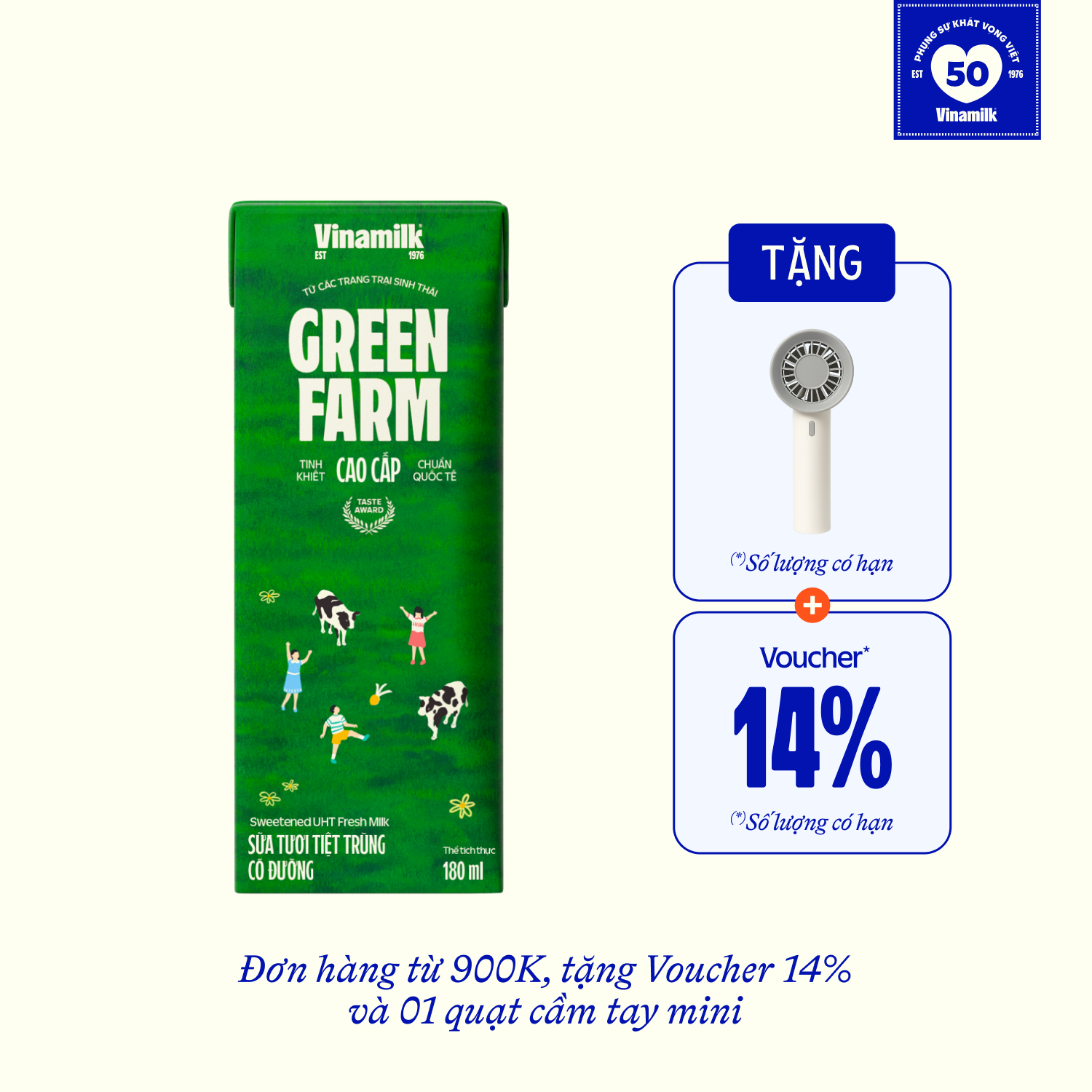 Sữa tươi tiệt trùng Green Farm Có đường 180ml