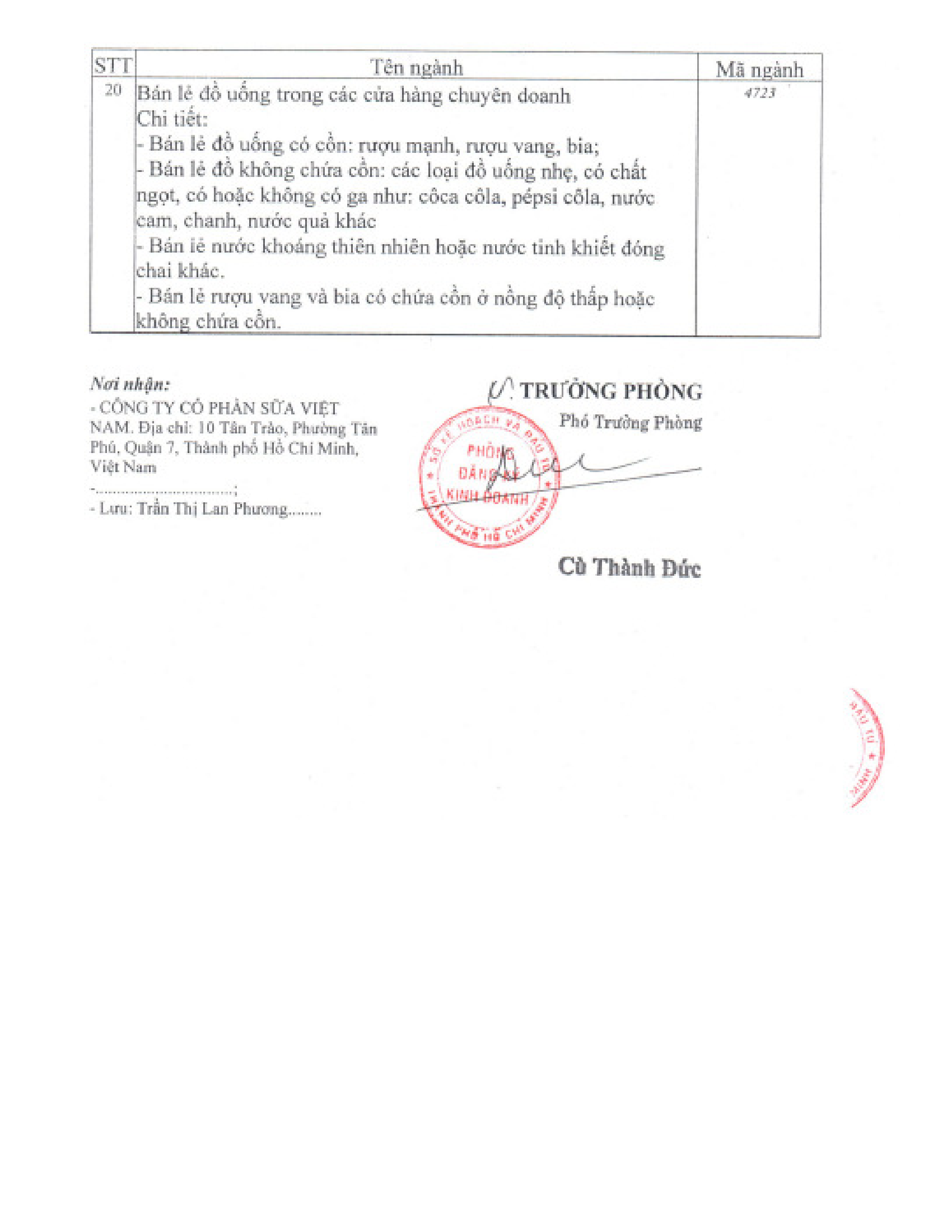 Xác nhận về việc thay đổi thông tin đăng ký doanh nghiệp 3