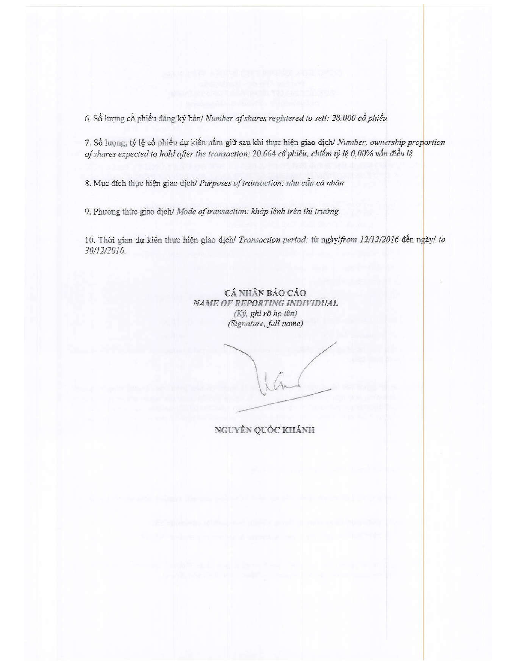 Notice of transaction in shares of internal person of public company 09/01/2017 - Nguyen Quoc Khanh 2