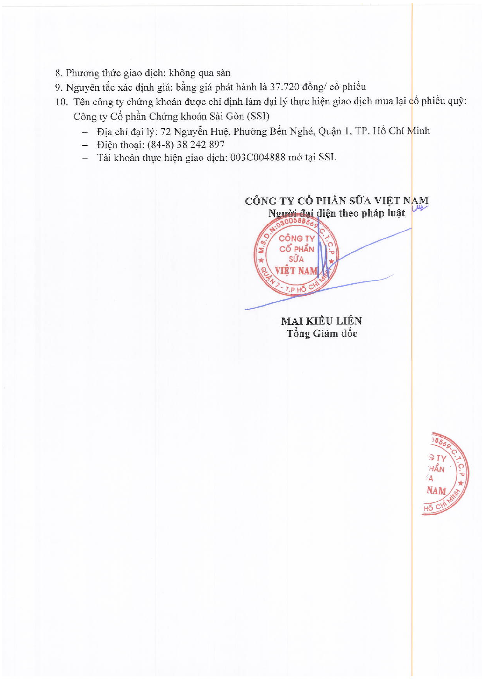 Báo cáo giao dịch mua lại cổ phiếu quỹ 11/01/2017 2