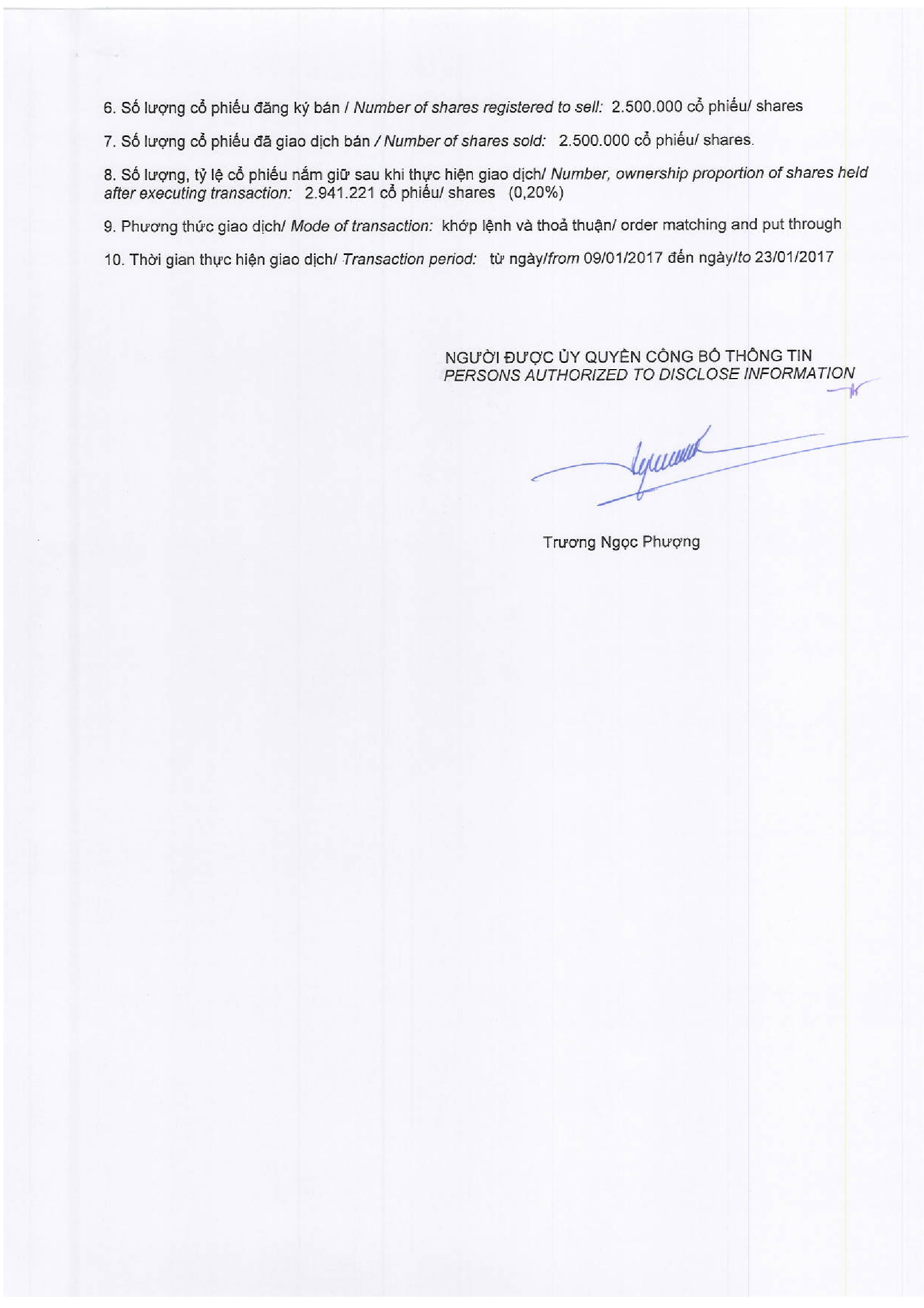 Report on results of transaction in shares of related institutional to internal person 09/2017 - BCGD 2