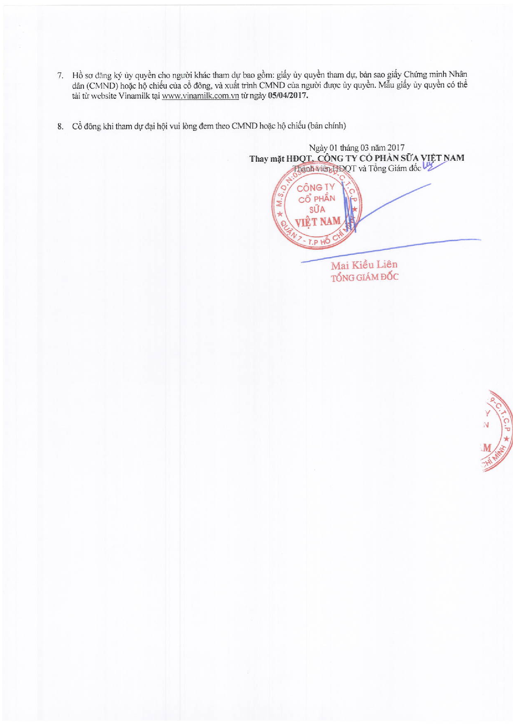 Thông báo tổ chức ĐHCĐ thường niên năm 2017 2