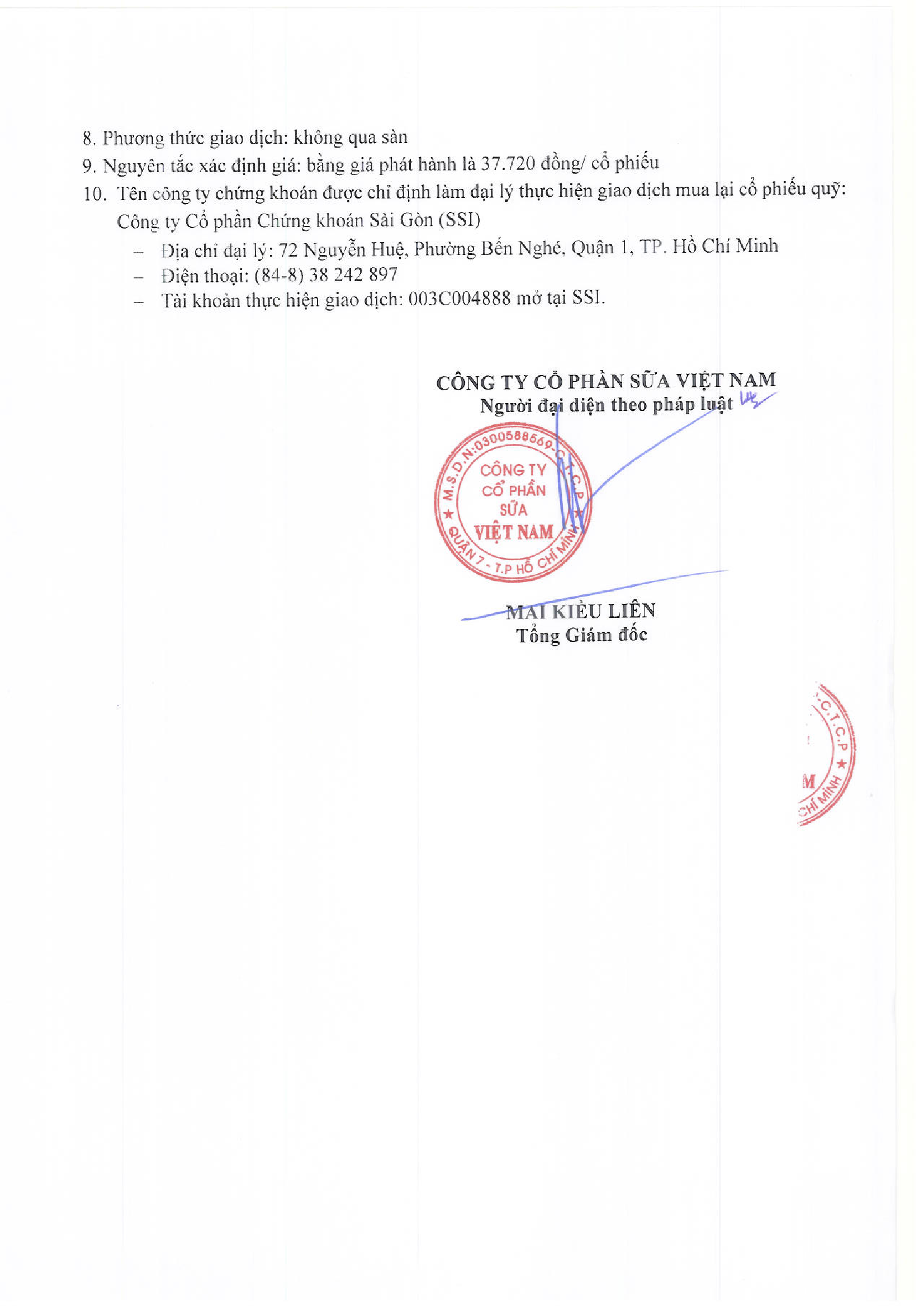 Báo cáo giao dịch mua lại cổ phiếu quỹ 2