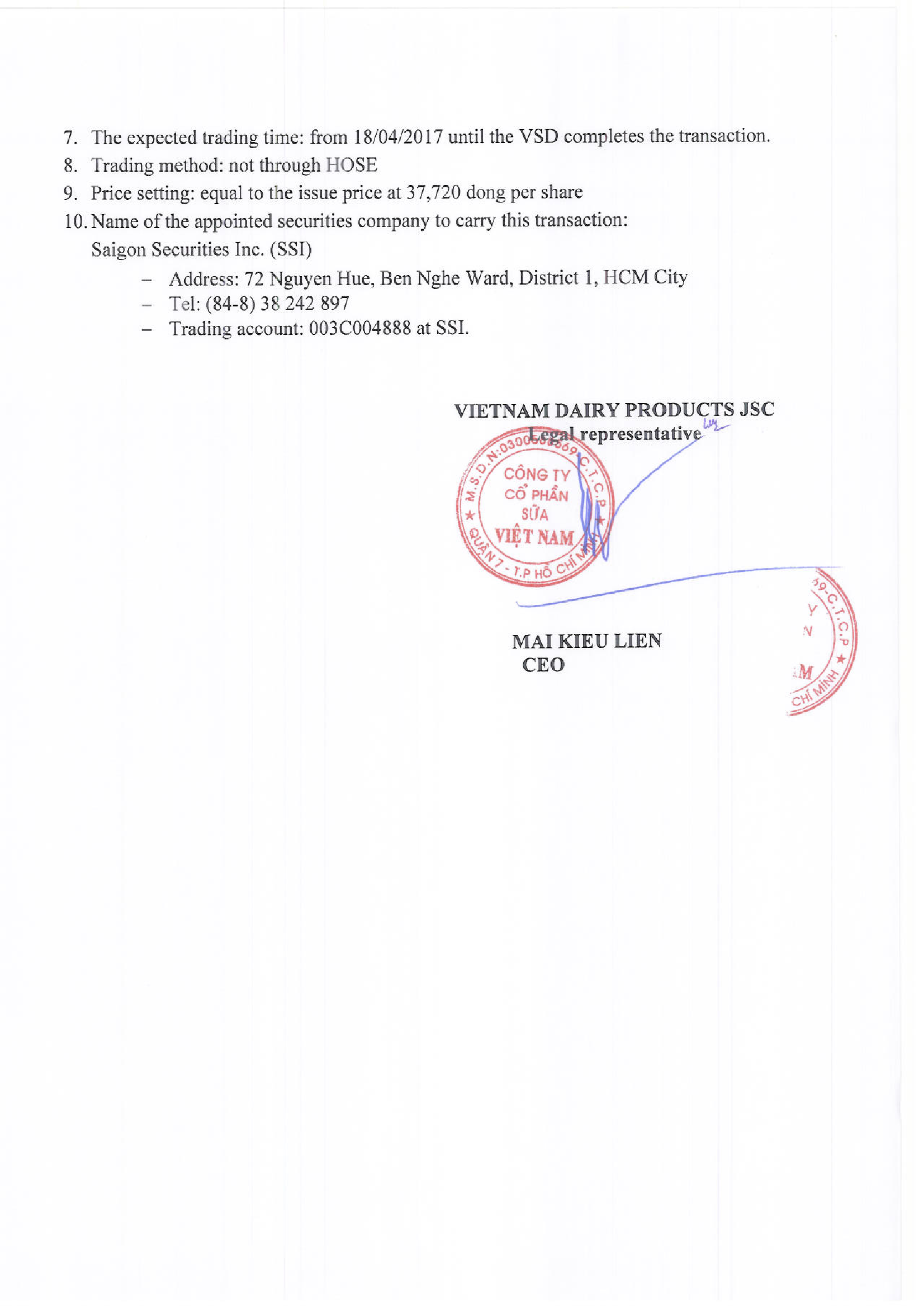 Announcement of buying back shares 2