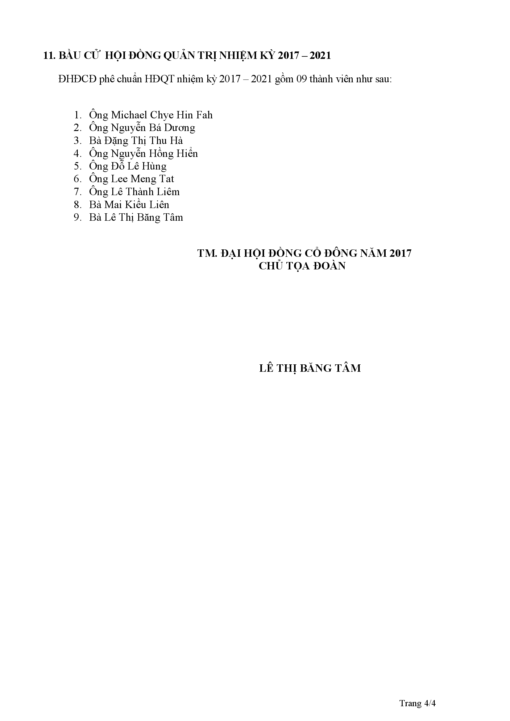 Nghị quyết đại hội đồng cổ đông thường niên năm 2017 công ty cổ phần sữa Việt Nam 4