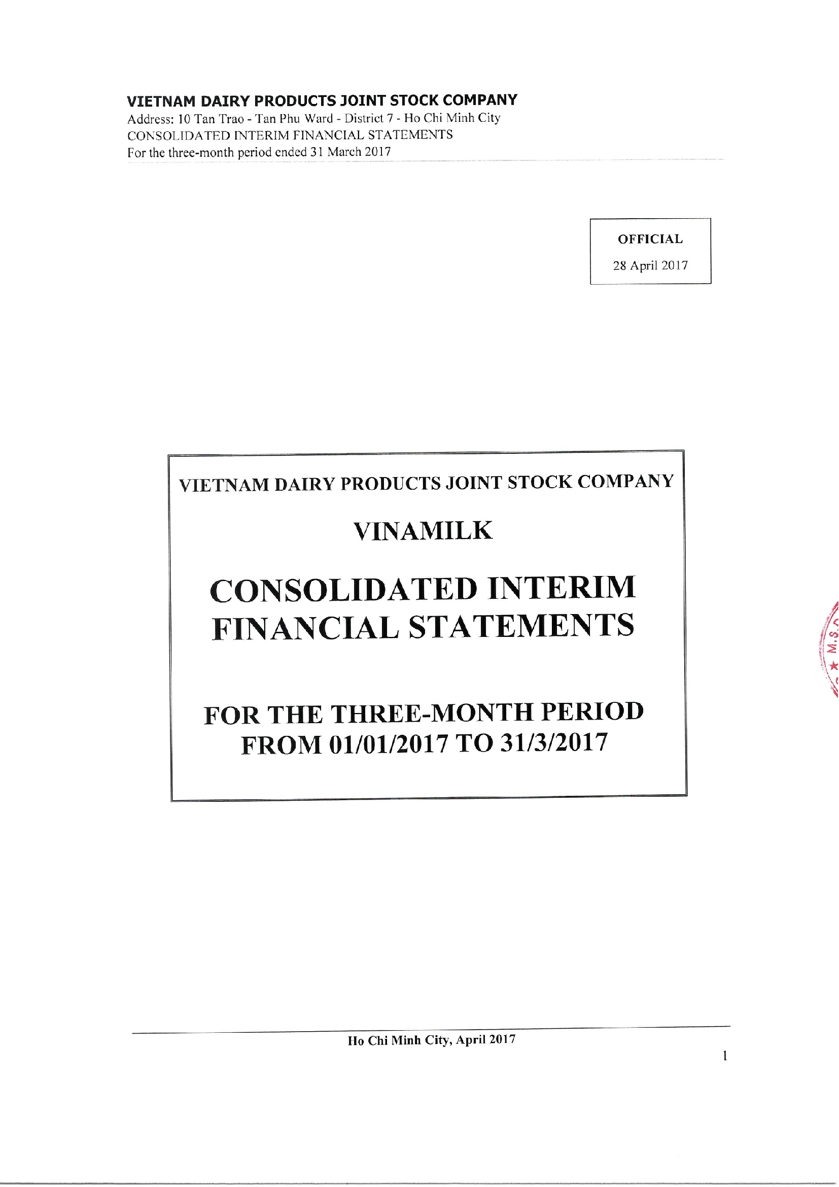 Consolidated financial statements Q1/2017 1