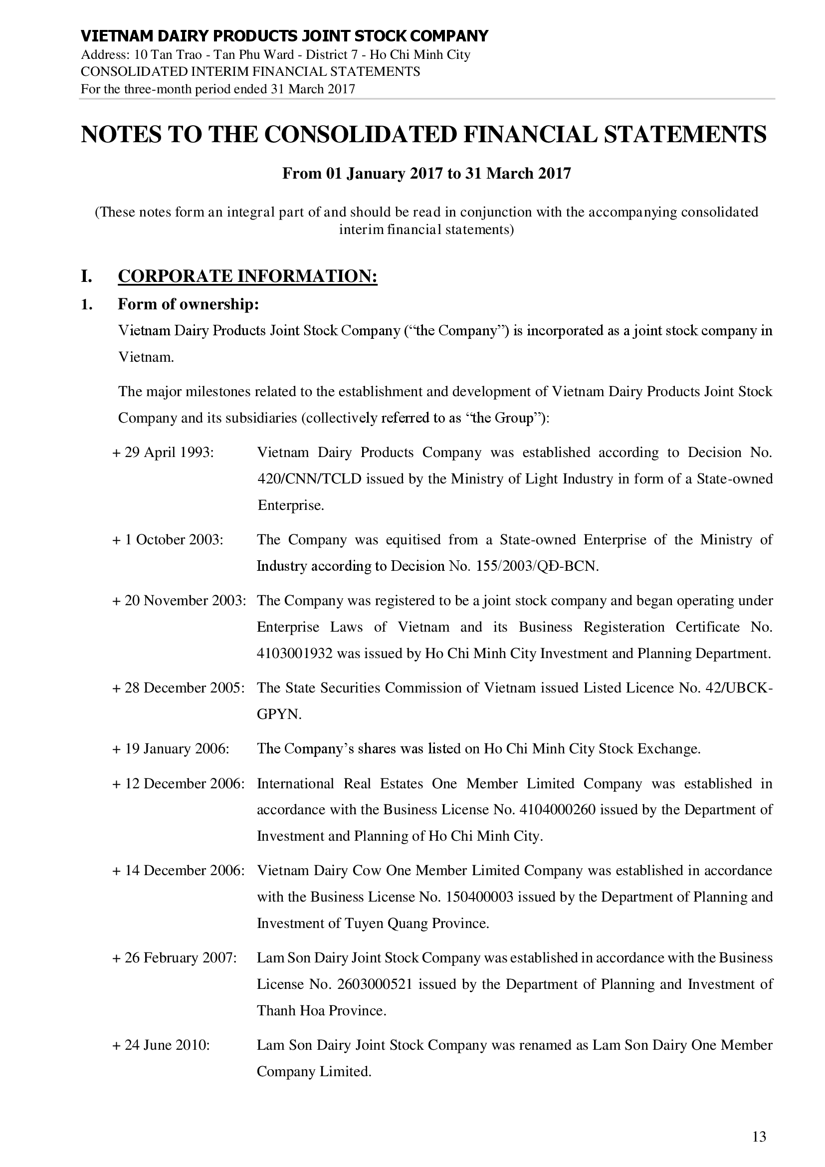 Consolidated financial statements Q1/2017 13