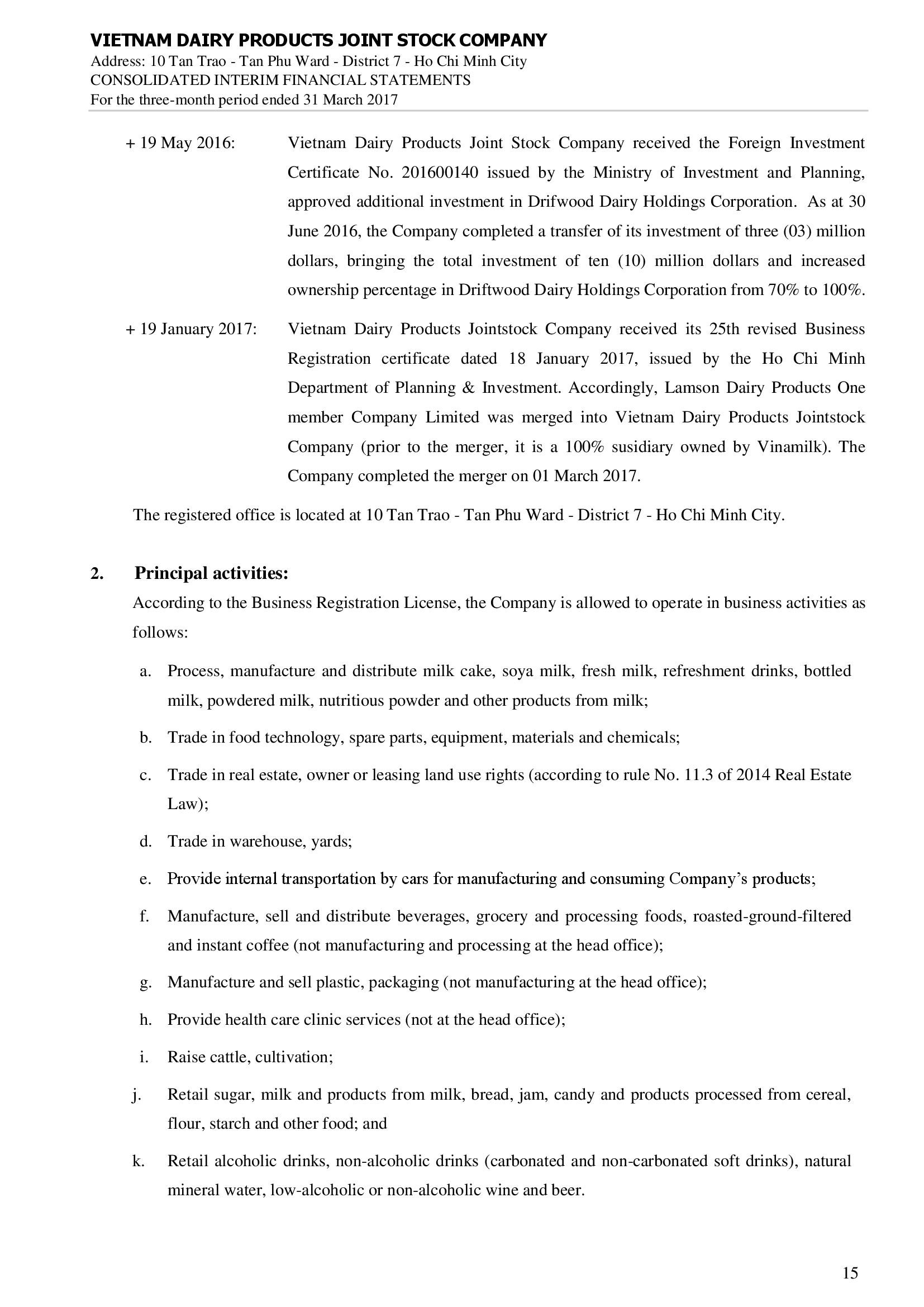 Consolidated financial statements Q1/2017 15