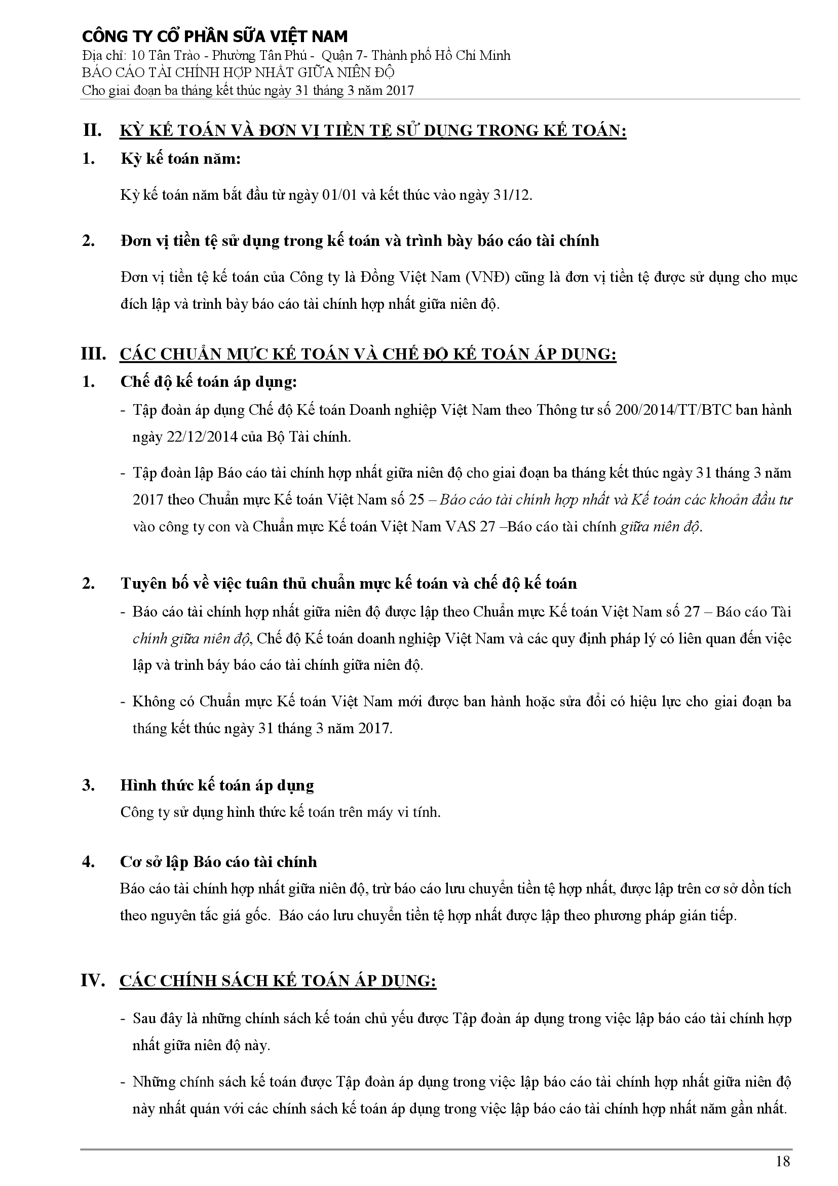 Báo cáo tài chính hợp nhất Q1/2017 18