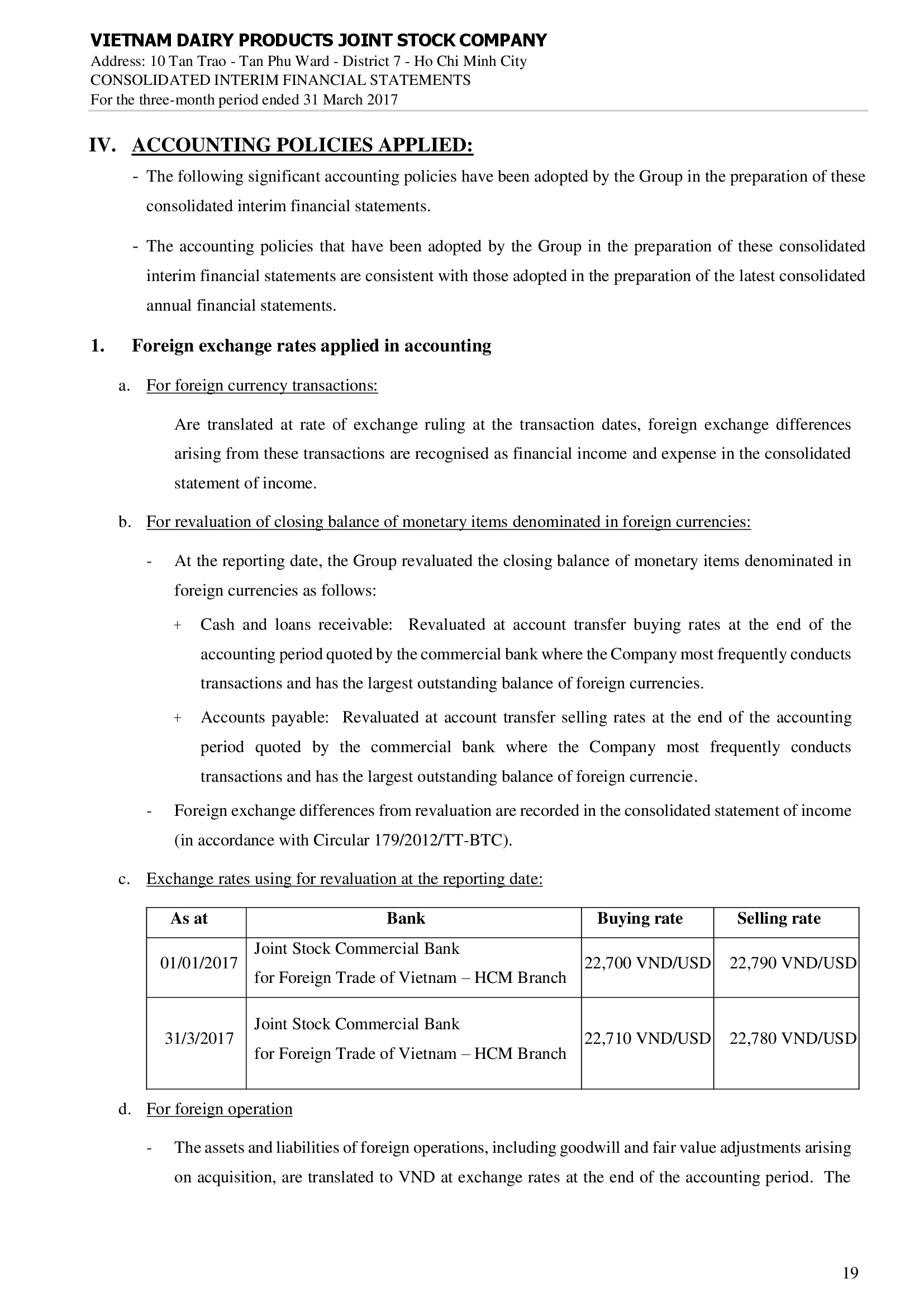 Consolidated financial statements Q1/2017 19