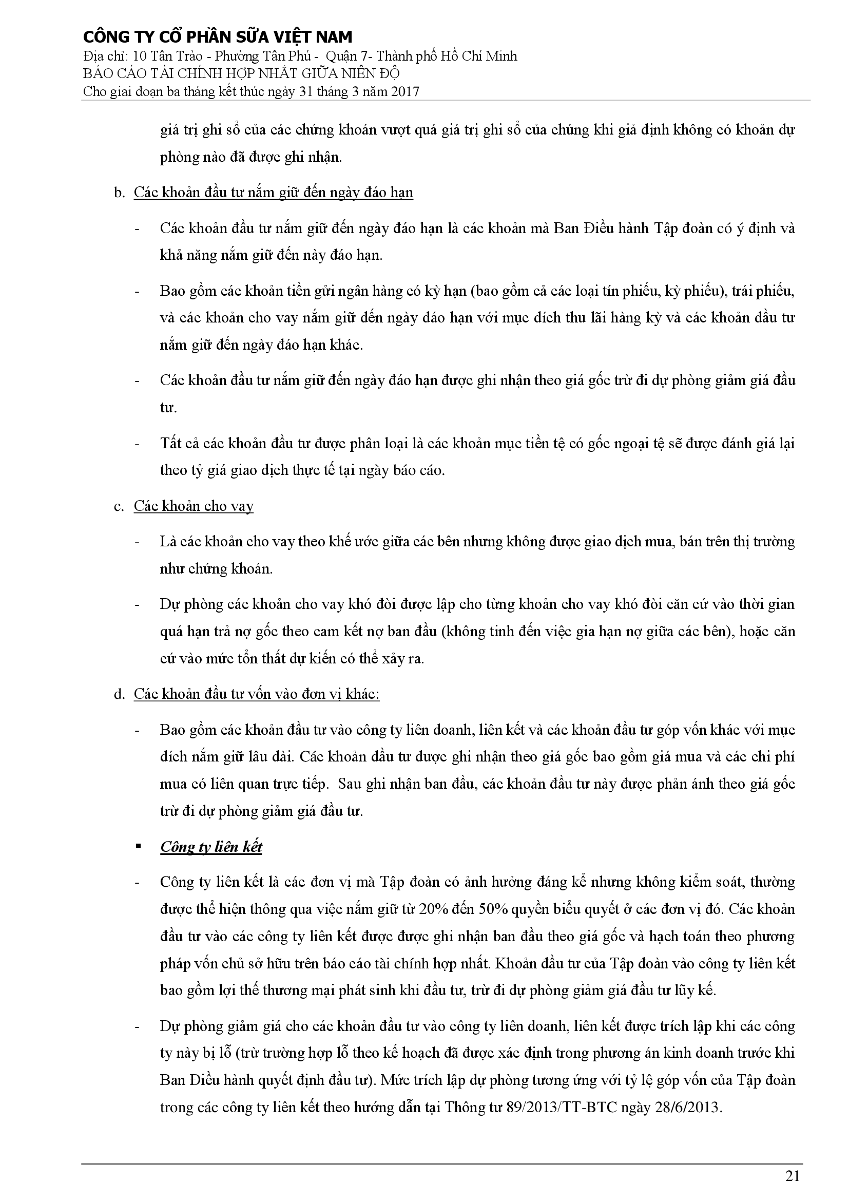 Báo cáo tài chính hợp nhất Q1/2017 21