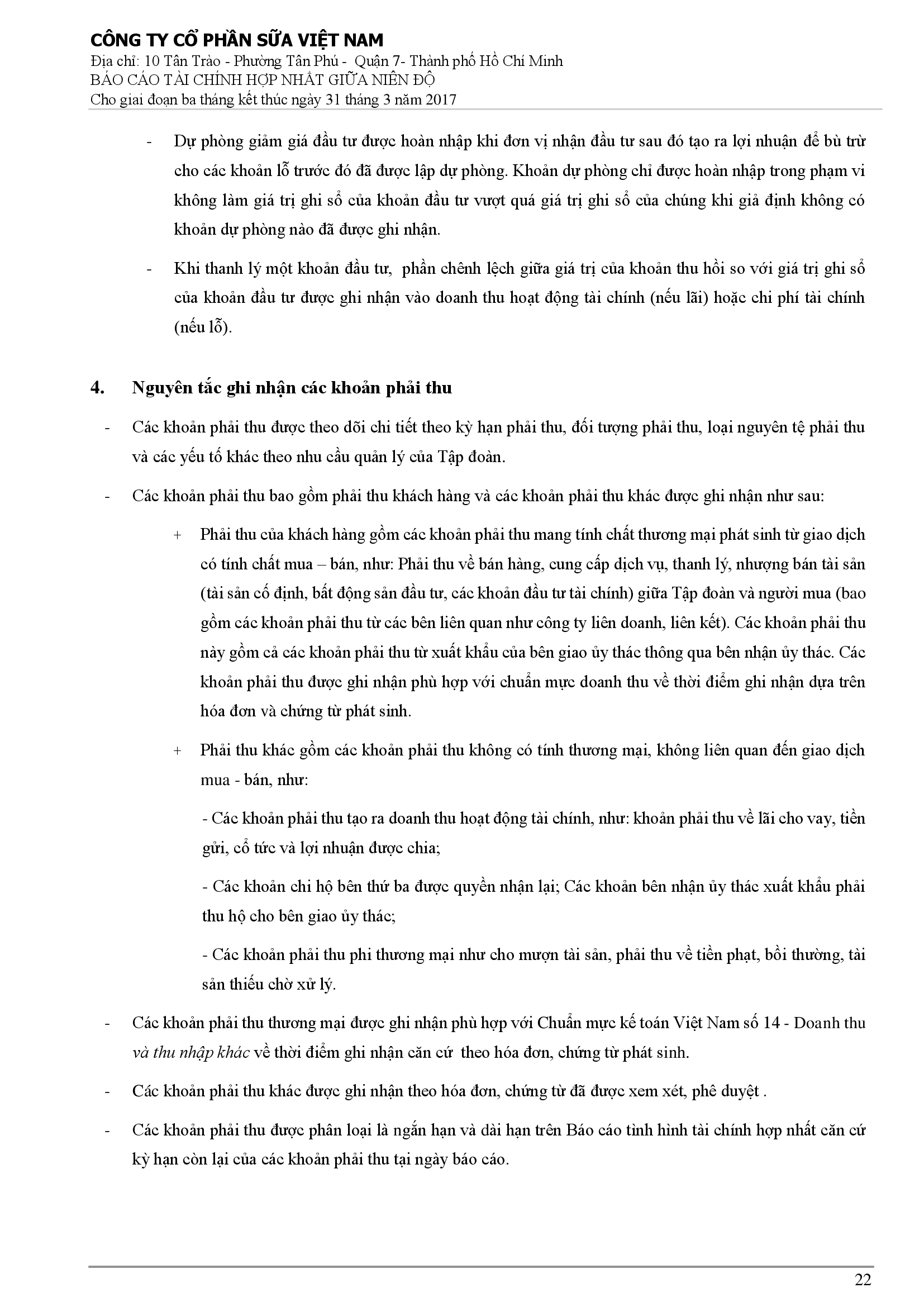 Báo cáo tài chính hợp nhất Q1/2017 22