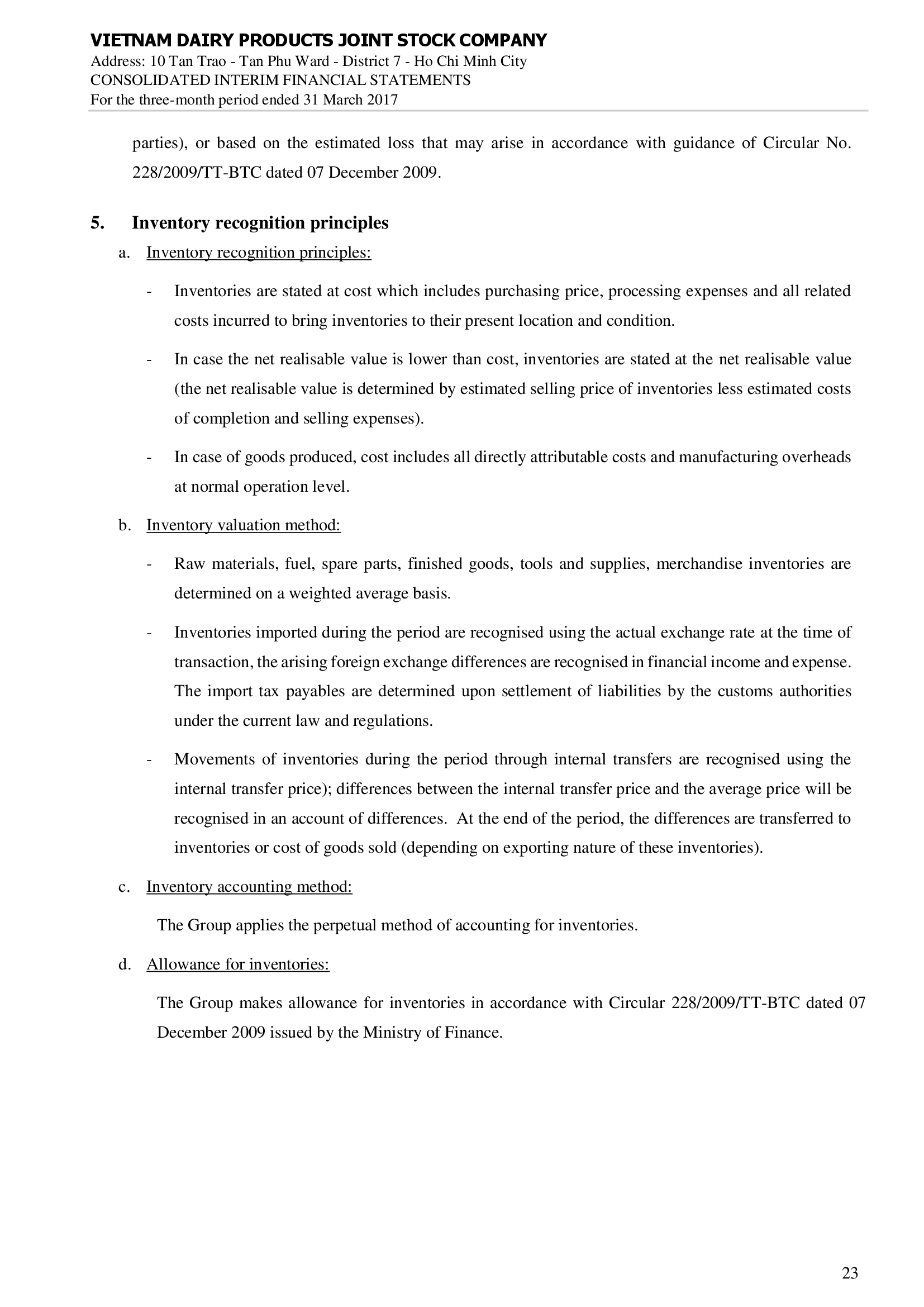 Consolidated financial statements Q1/2017 23