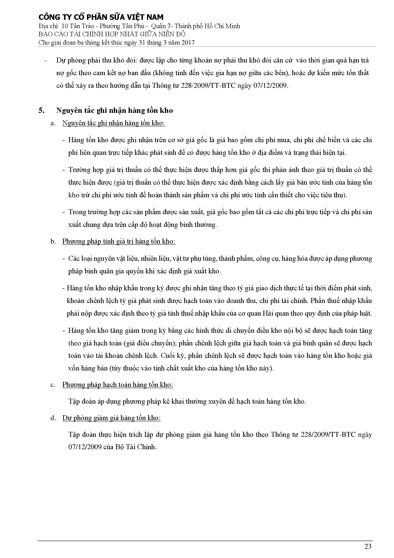 Báo cáo tài chính hợp nhất Q1/2017 23