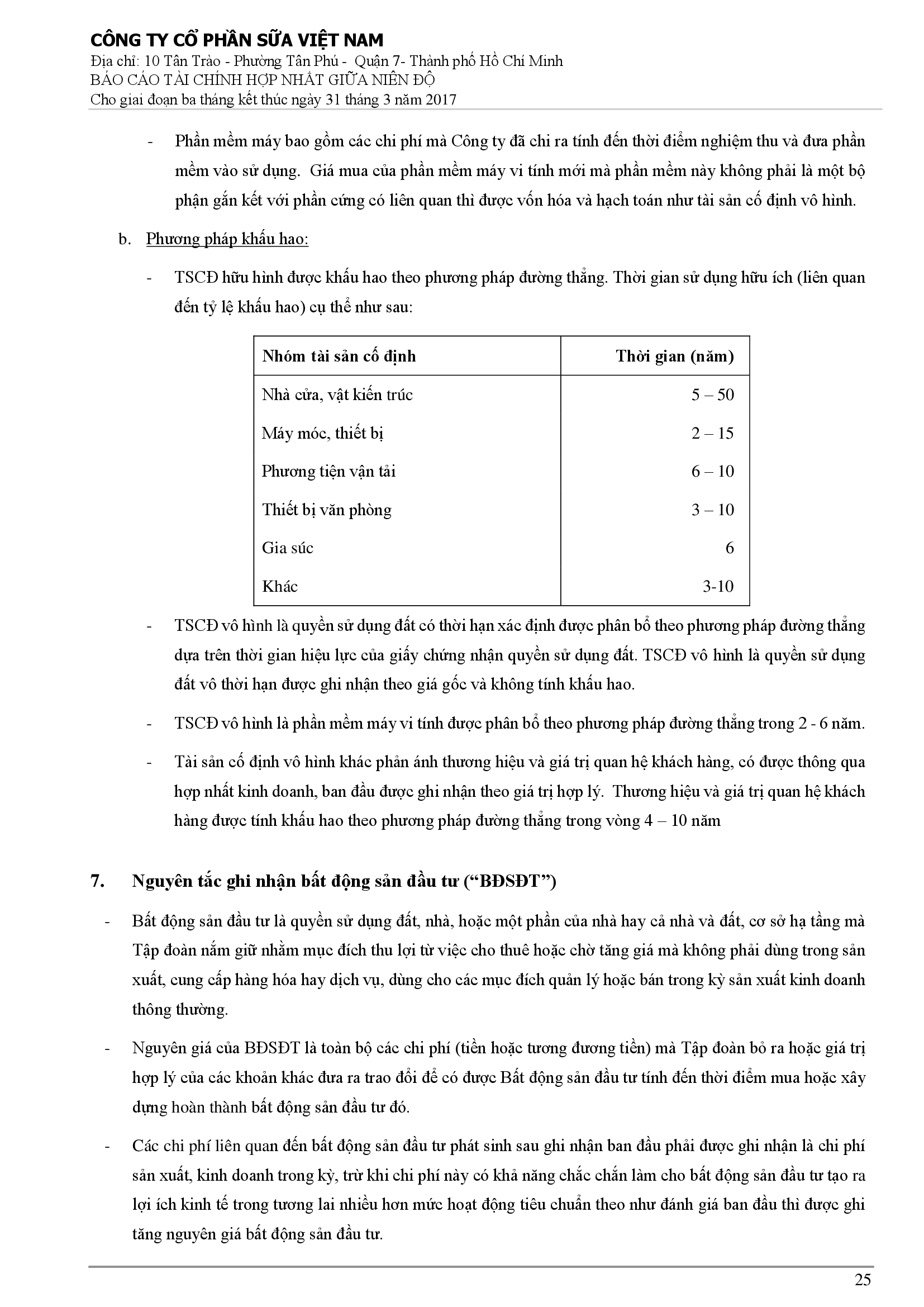 Báo cáo tài chính hợp nhất Q1/2017 25