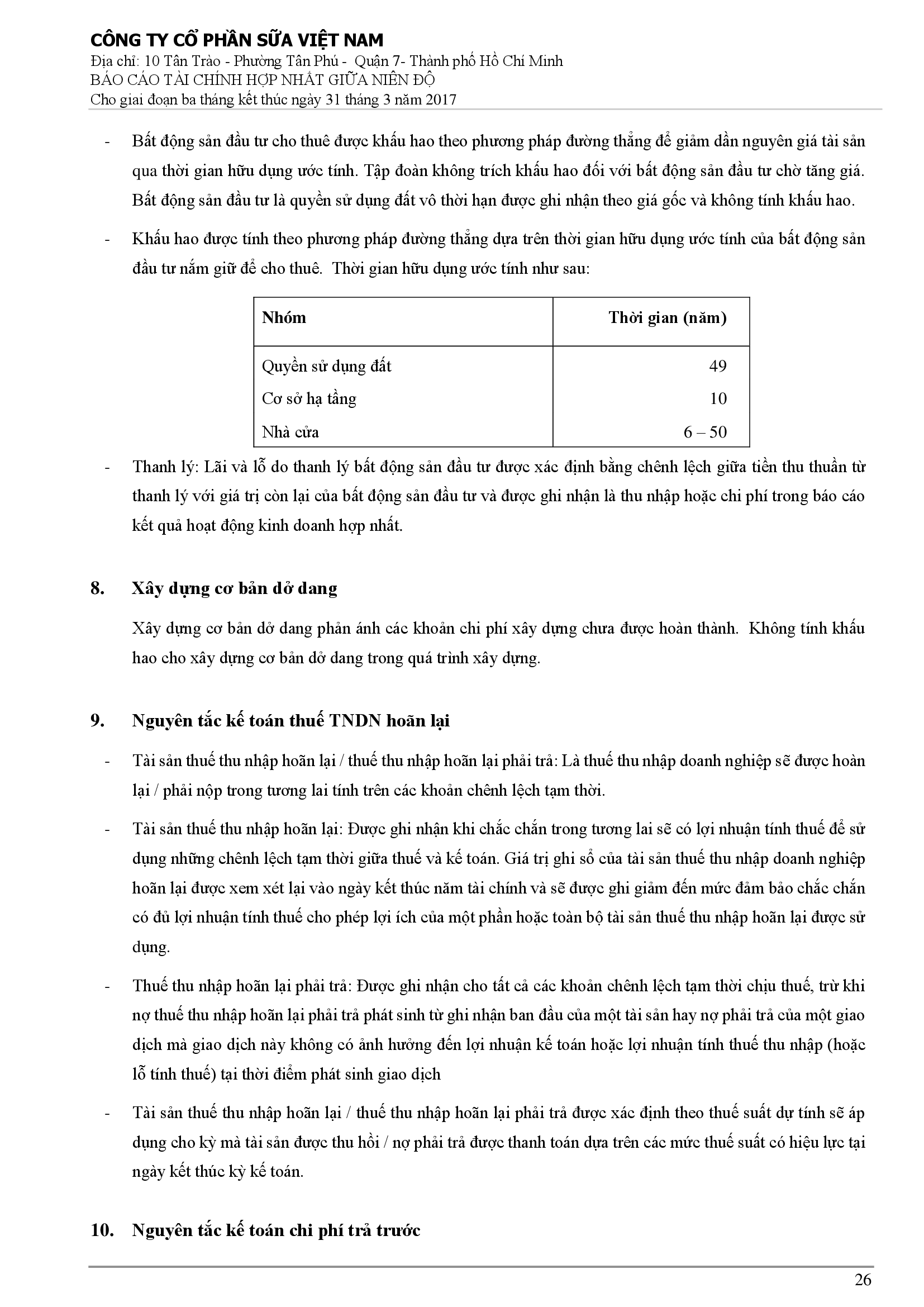 Báo cáo tài chính hợp nhất Q1/2017 26