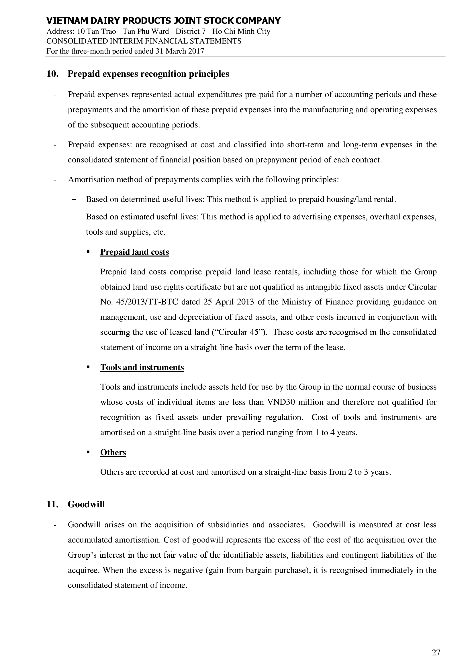 Consolidated financial statements Q1/2017 27