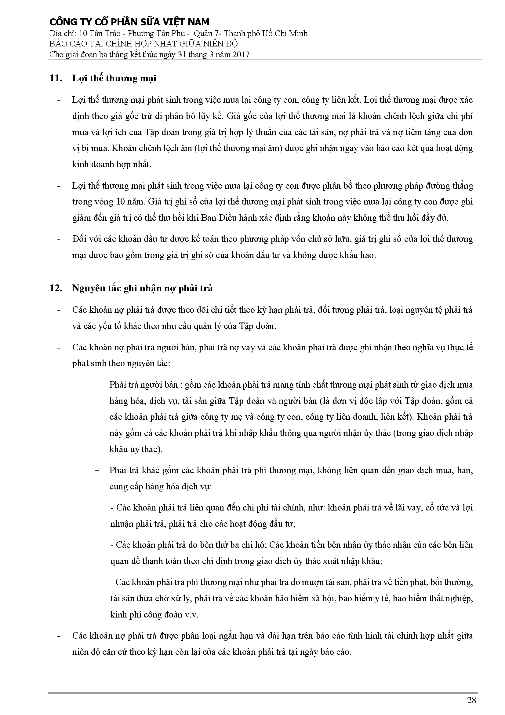 Báo cáo tài chính hợp nhất Q1/2017 28