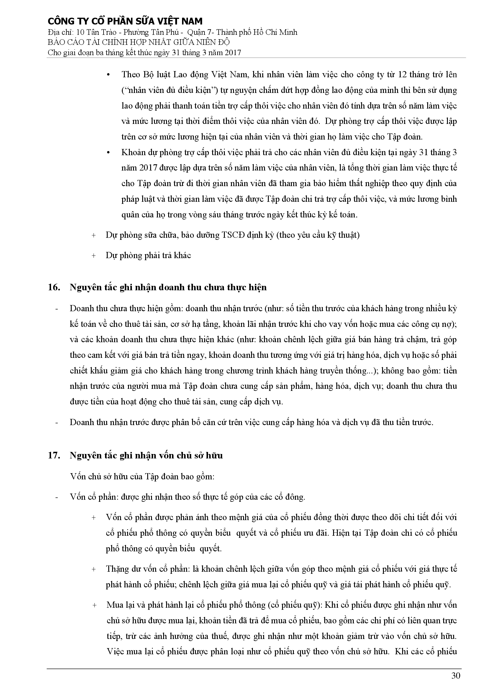Báo cáo tài chính hợp nhất Q1/2017 30