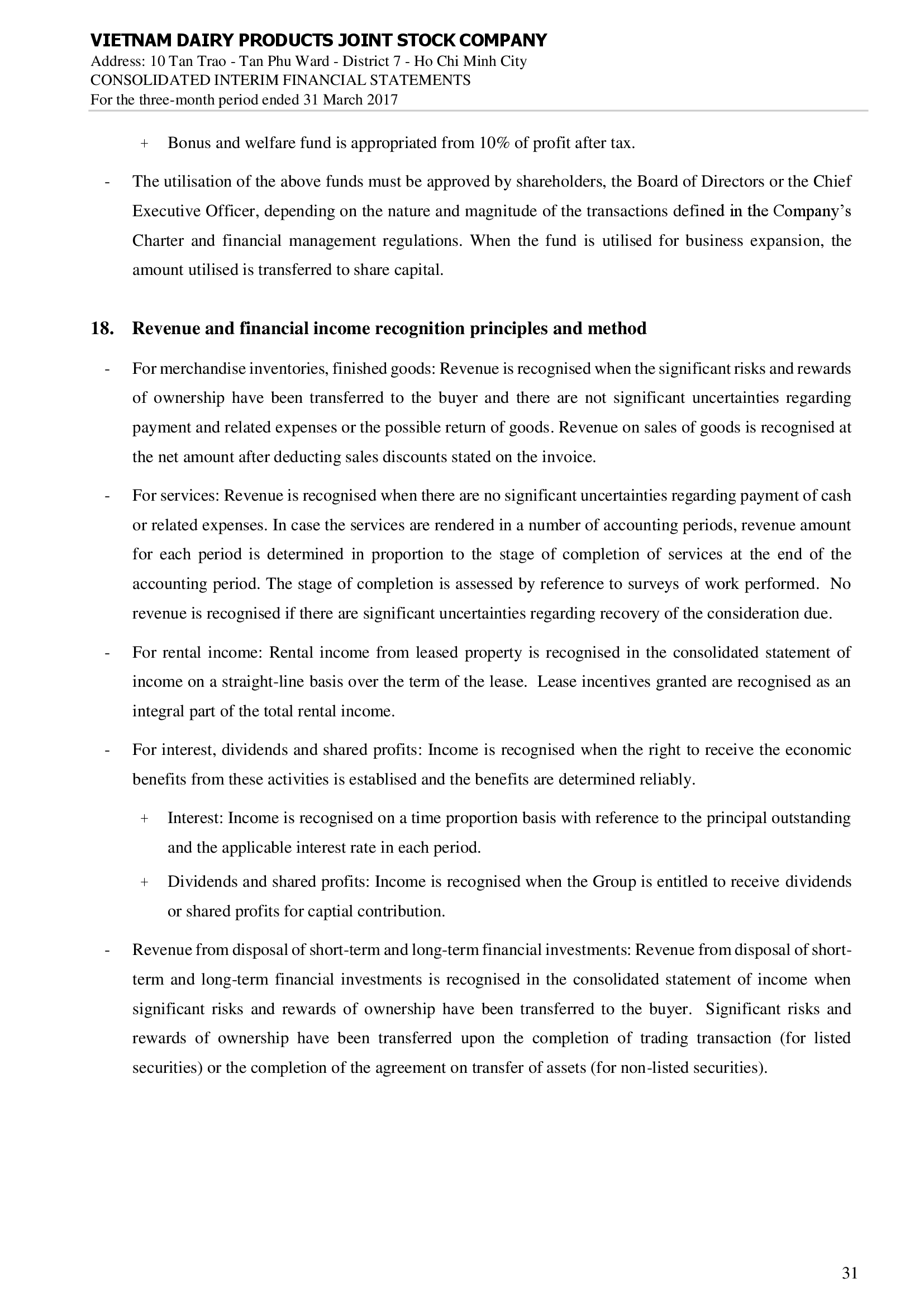 Consolidated financial statements Q1/2017 31