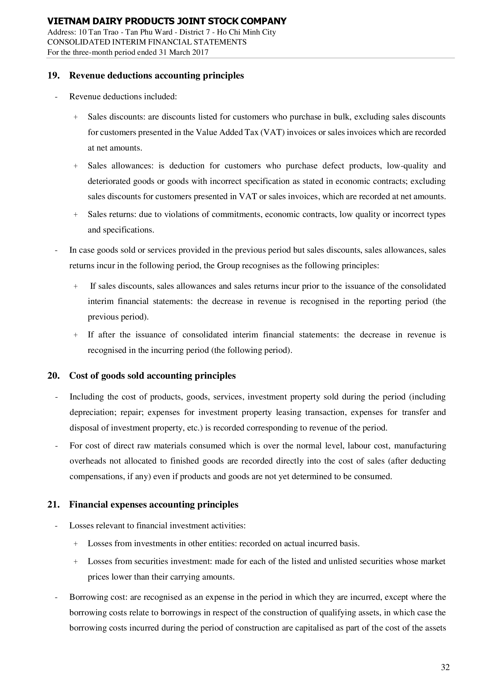 Consolidated financial statements Q1/2017 32