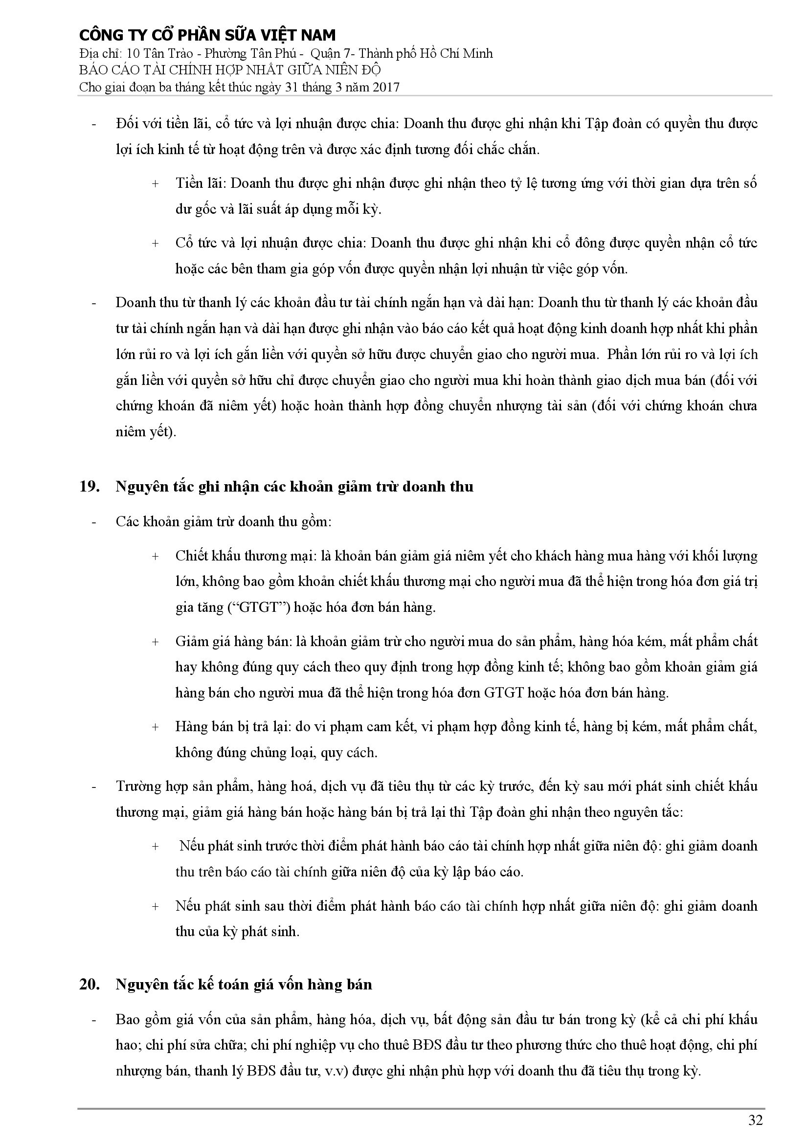 Báo cáo tài chính hợp nhất Q1/2017 32