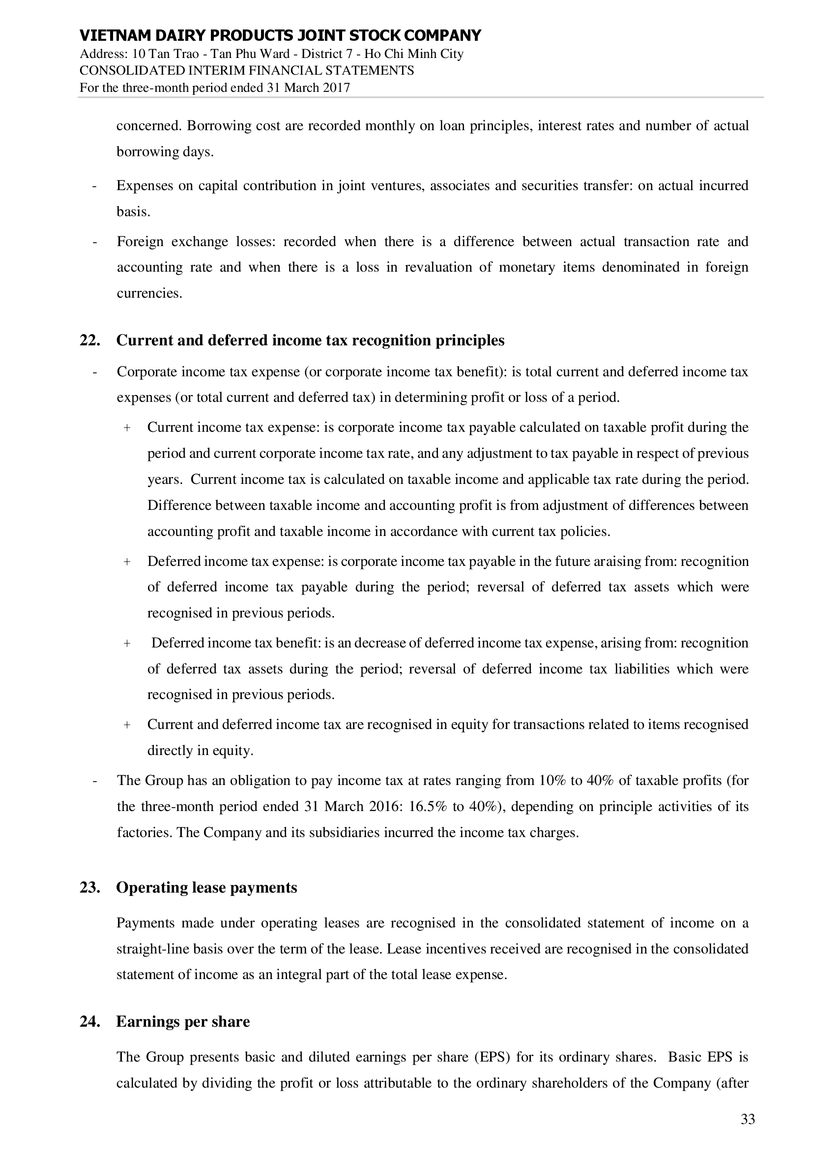 Consolidated financial statements Q1/2017 33
