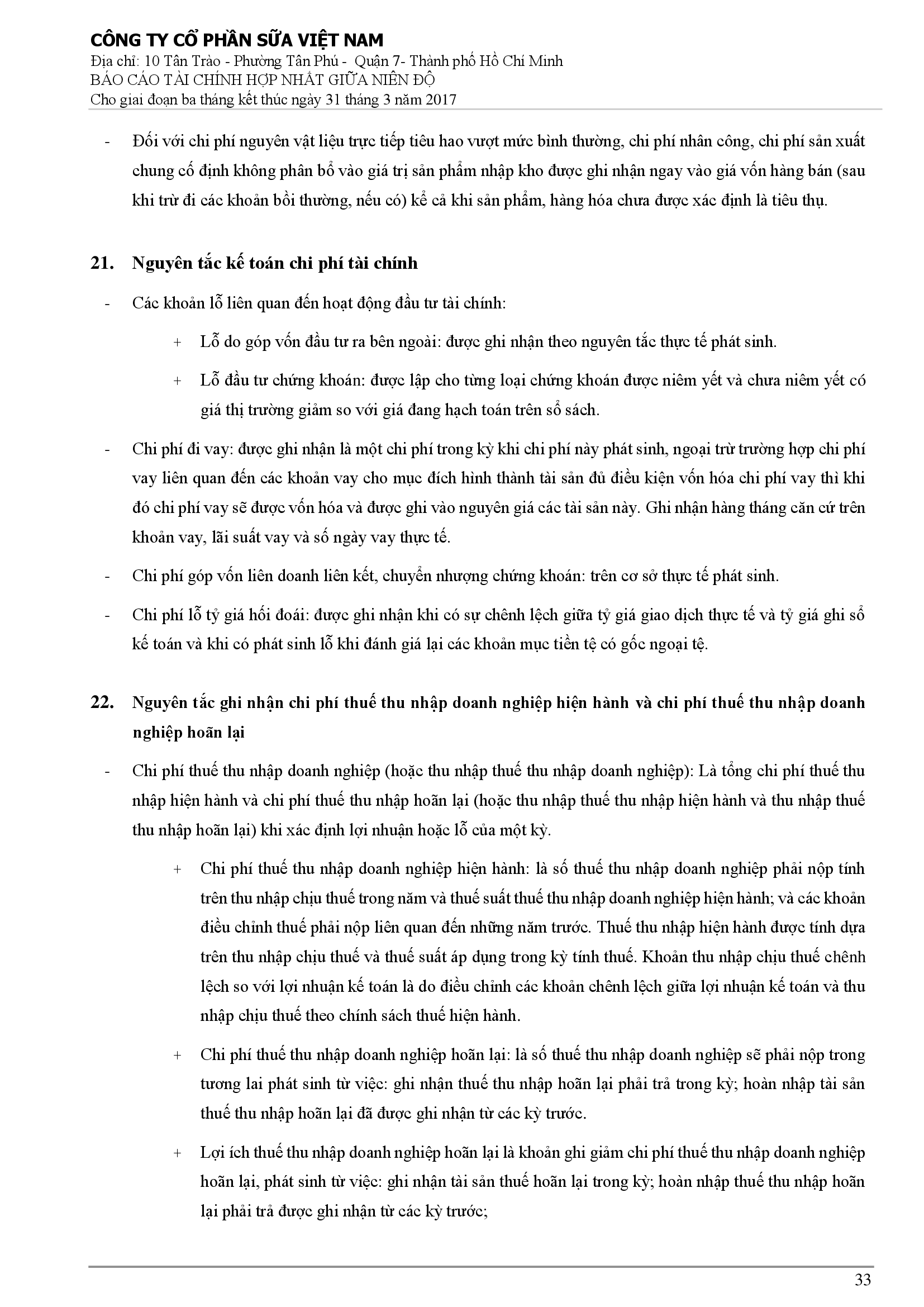 Báo cáo tài chính hợp nhất Q1/2017 33