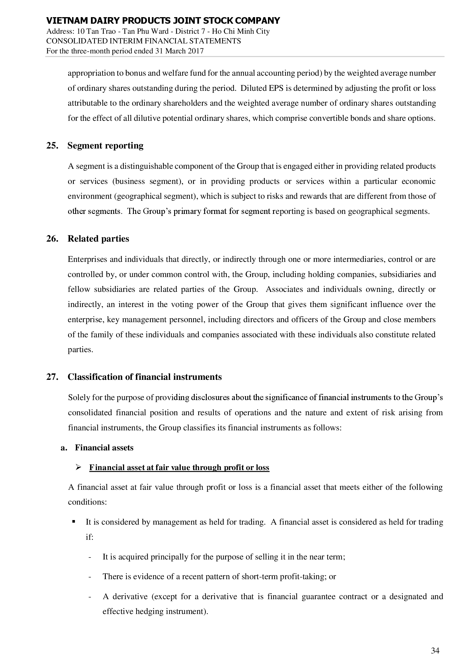 Consolidated financial statements Q1/2017 34