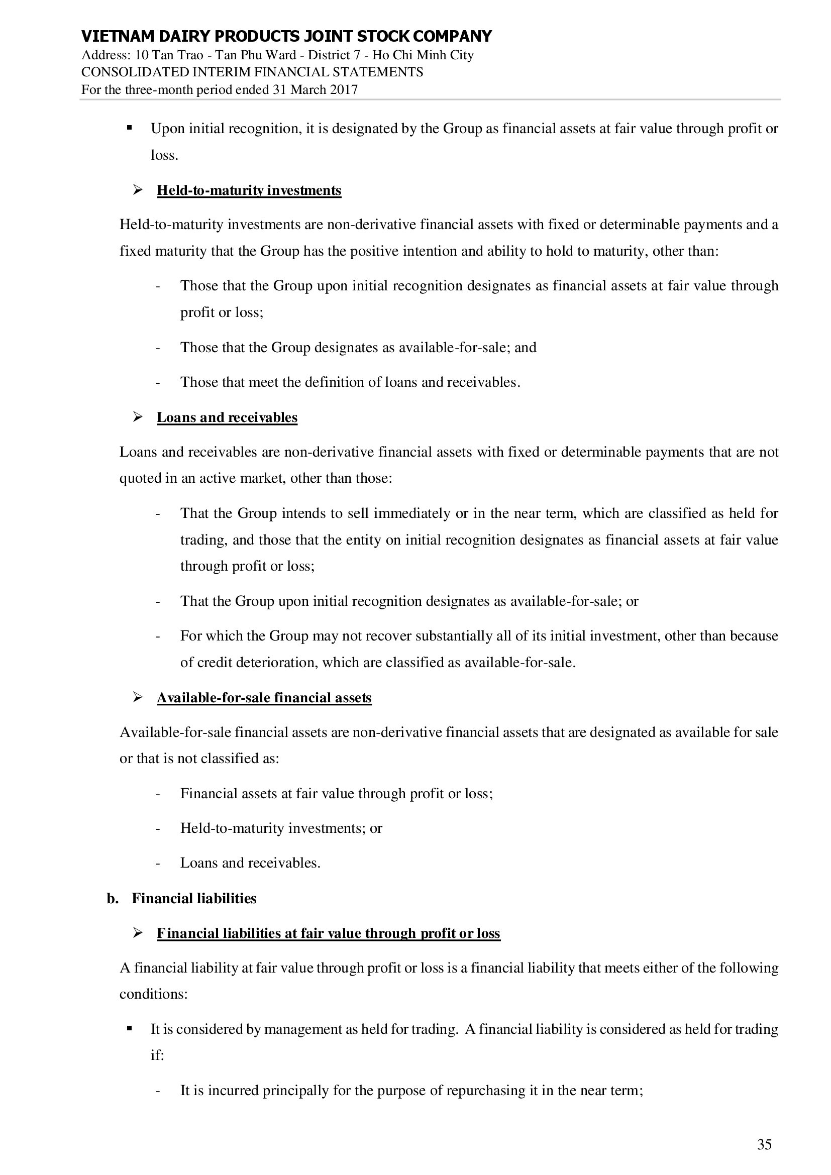 Consolidated financial statements Q1/2017 35