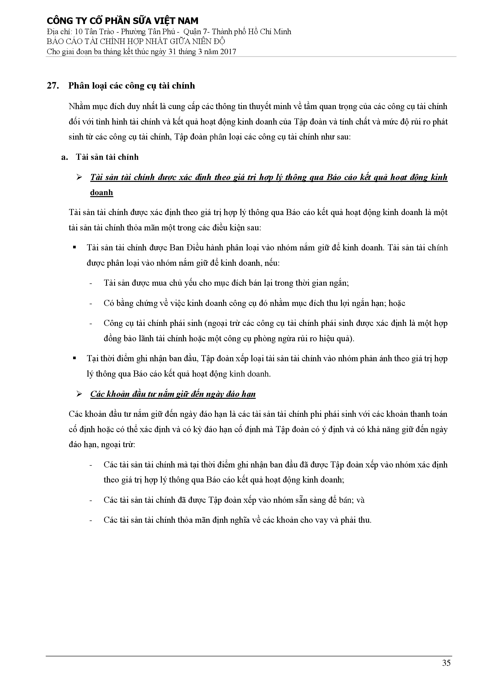 Báo cáo tài chính hợp nhất Q1/2017 35
