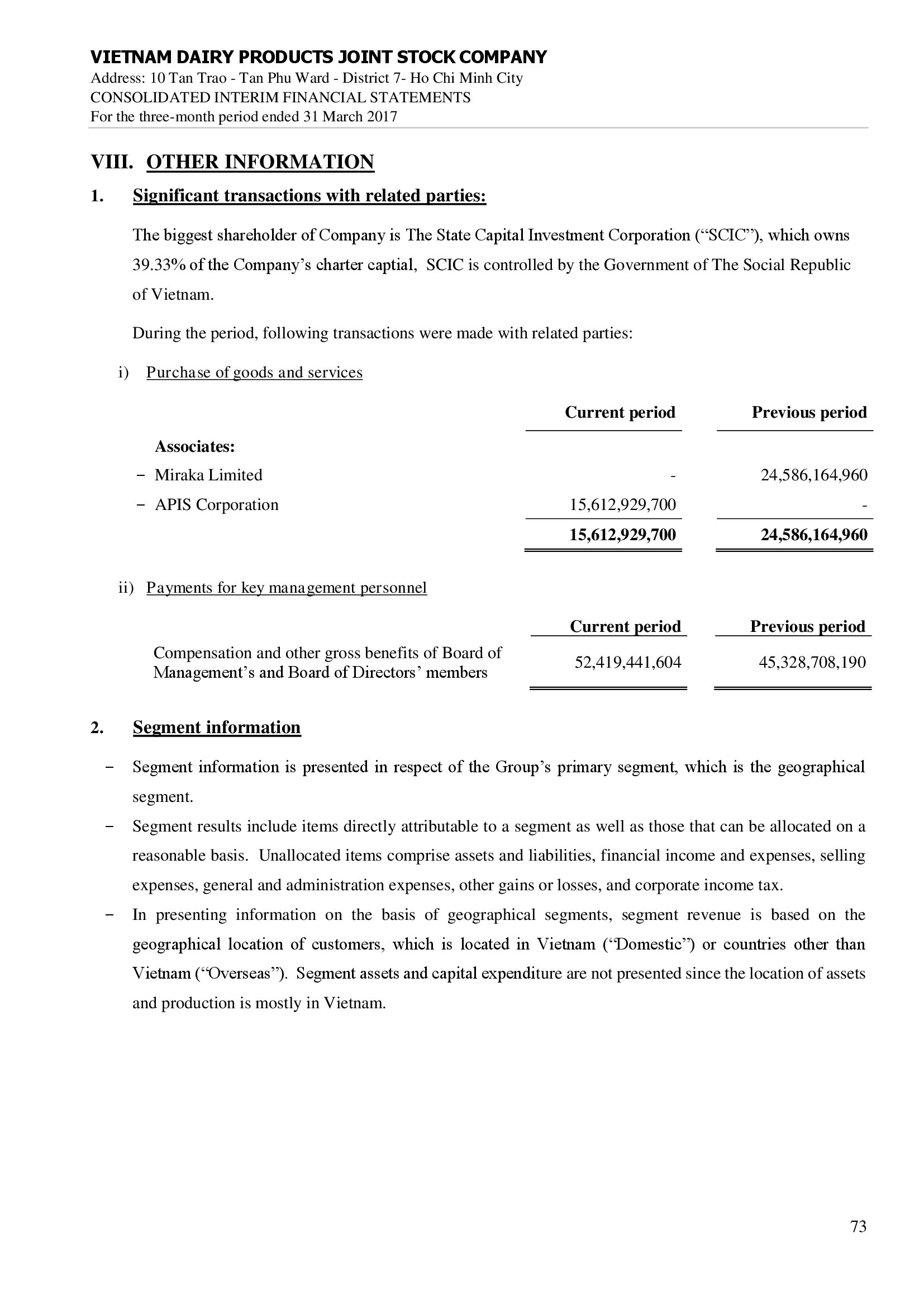 Consolidated financial statements Q1/2017 73