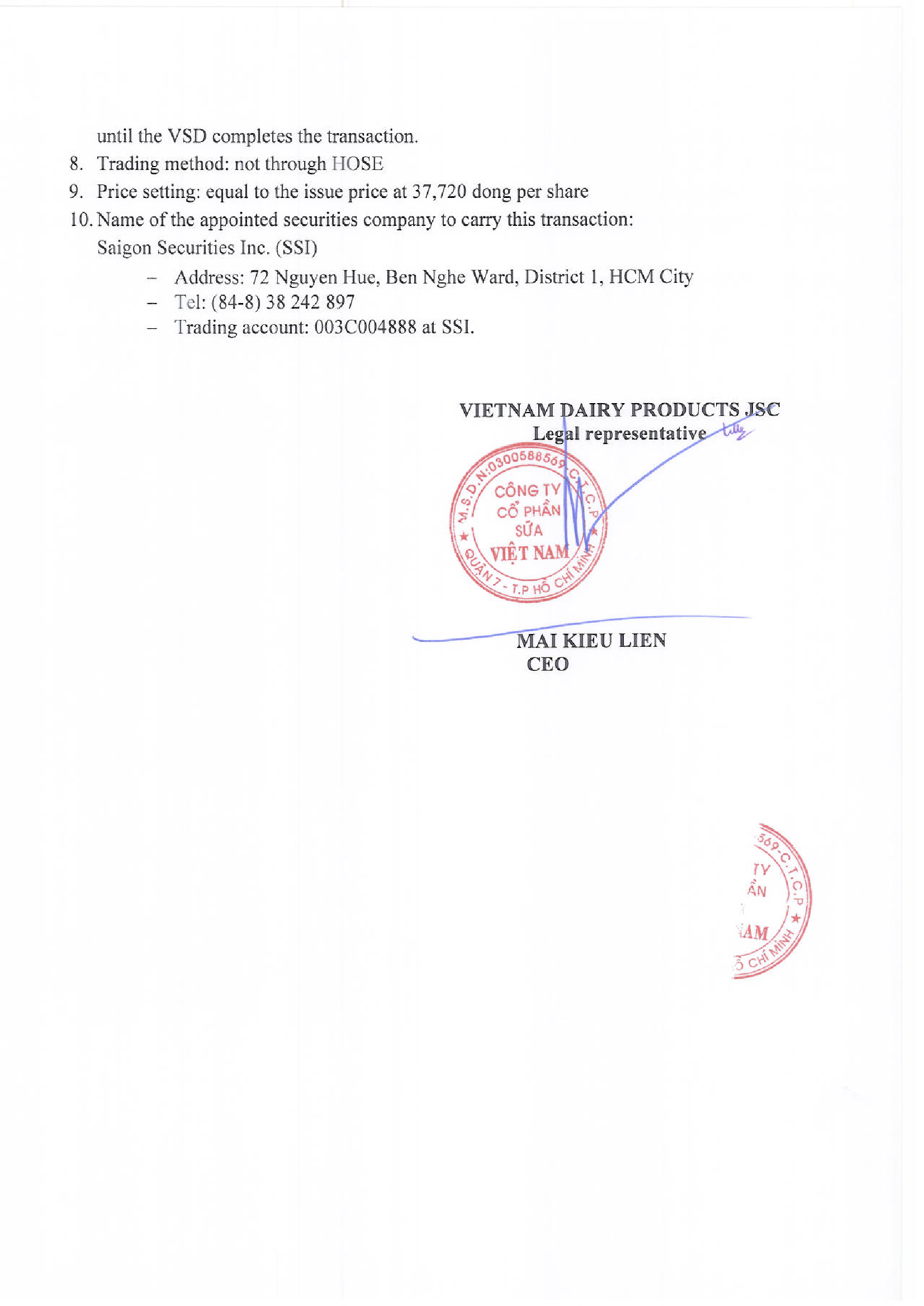 Announcement of buying back shares 2