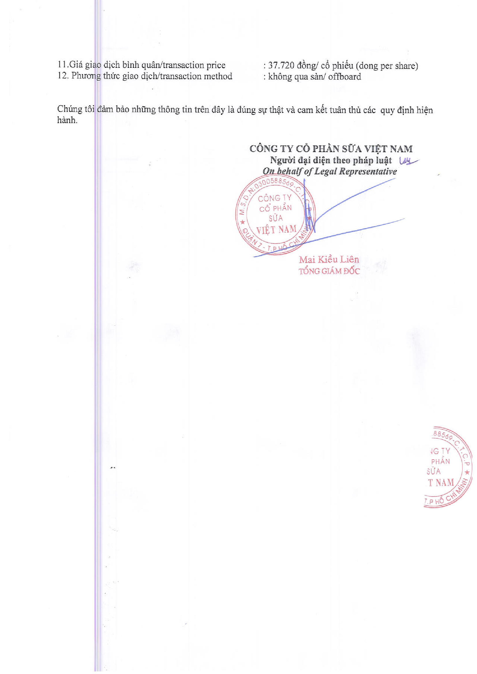 Report on purchasing of treasury shares 2