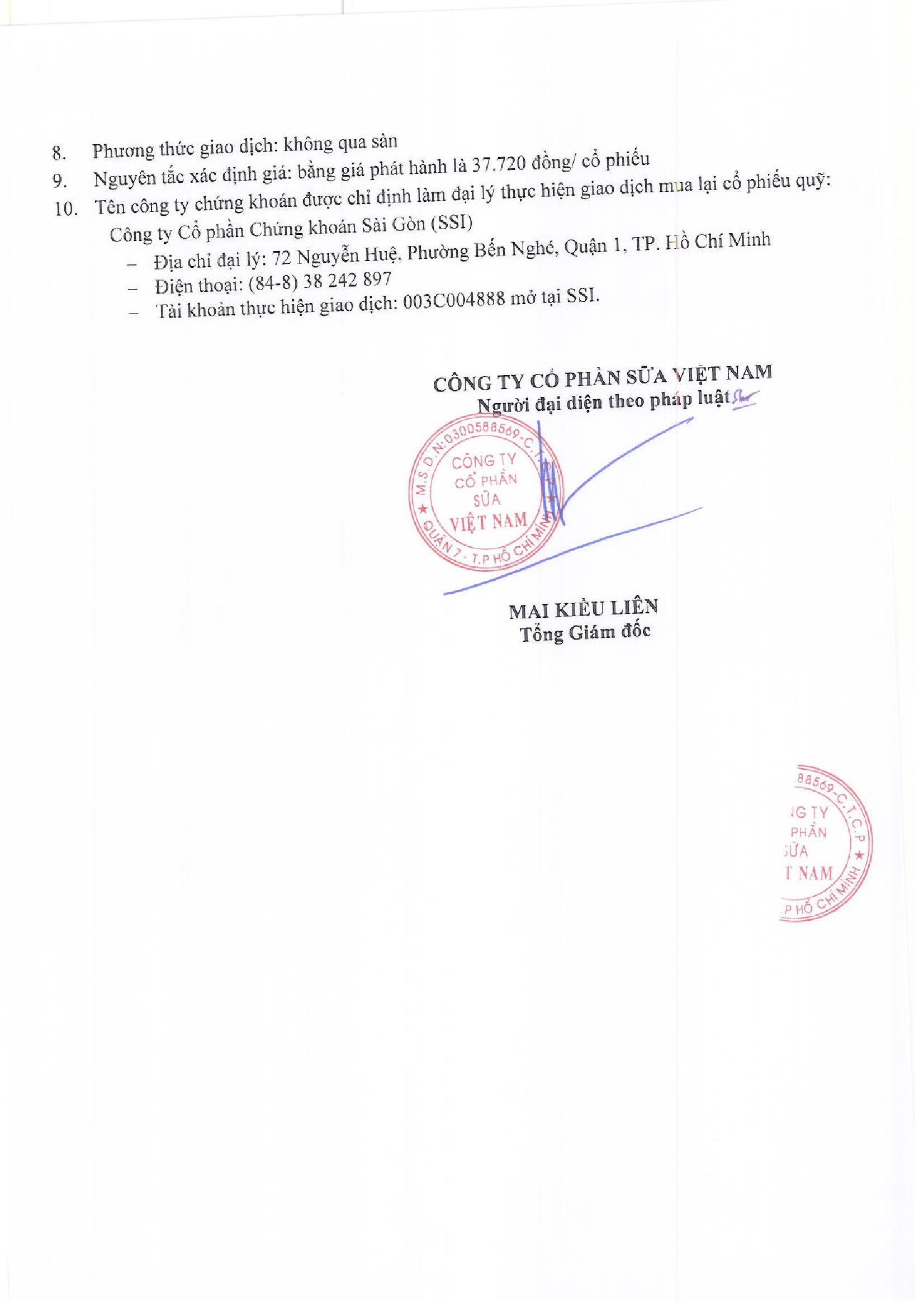 Báo cáo giao dịch mua lại cổ phiếu quỹ 2