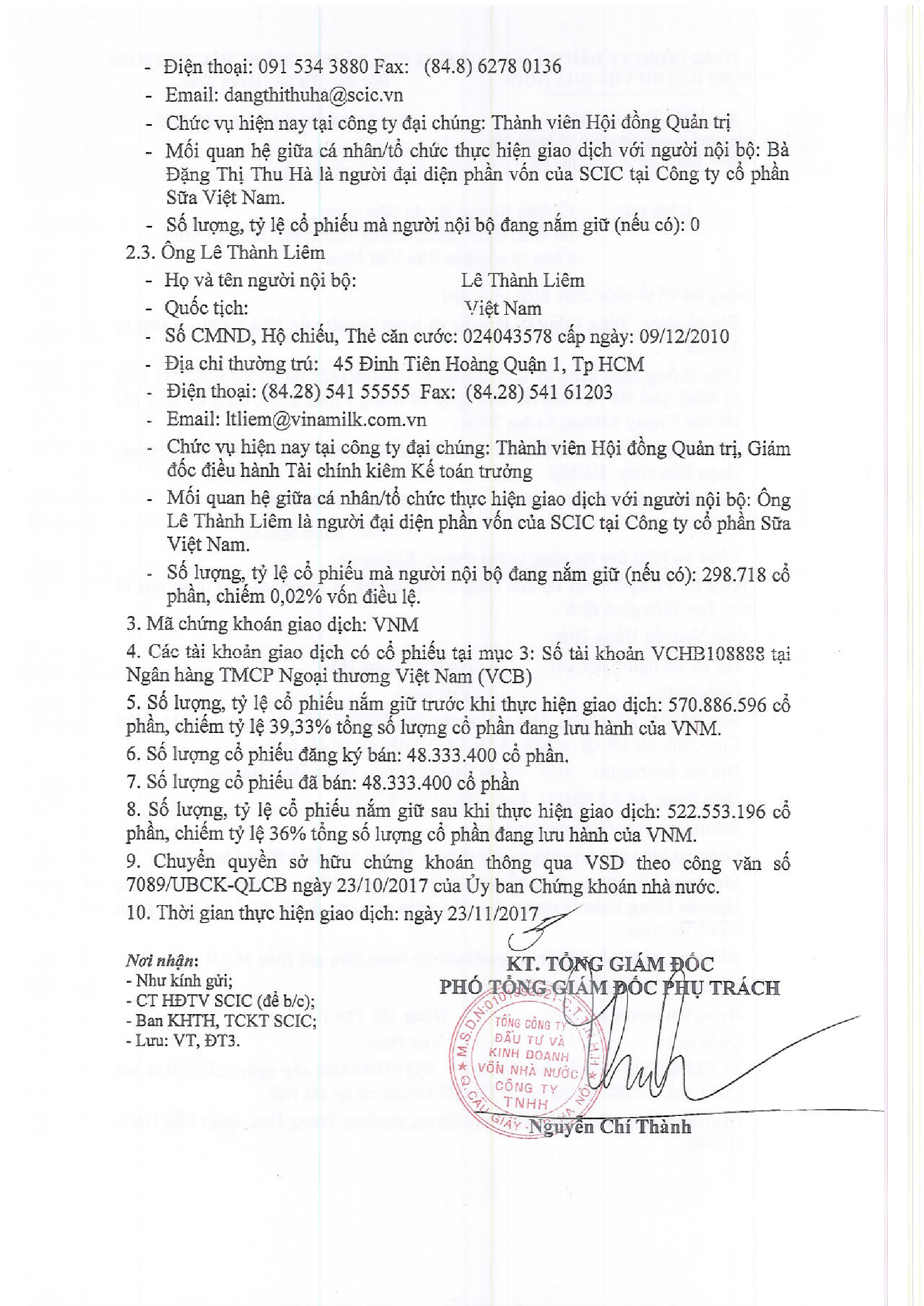 Báo cáo kết quả giao dịch cổ phiếu của người liên quan cổ đông nội bộ 2