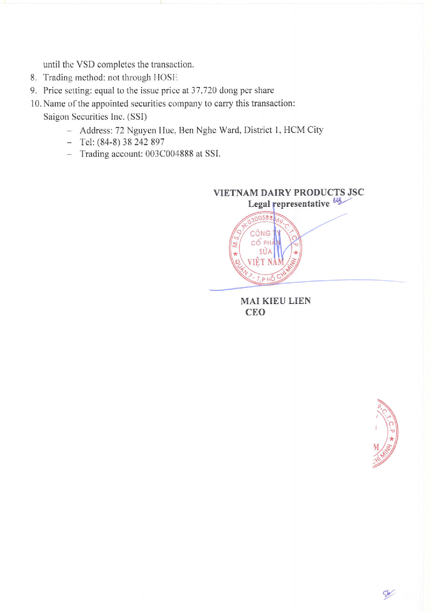 Notice on ESOP buying back 2