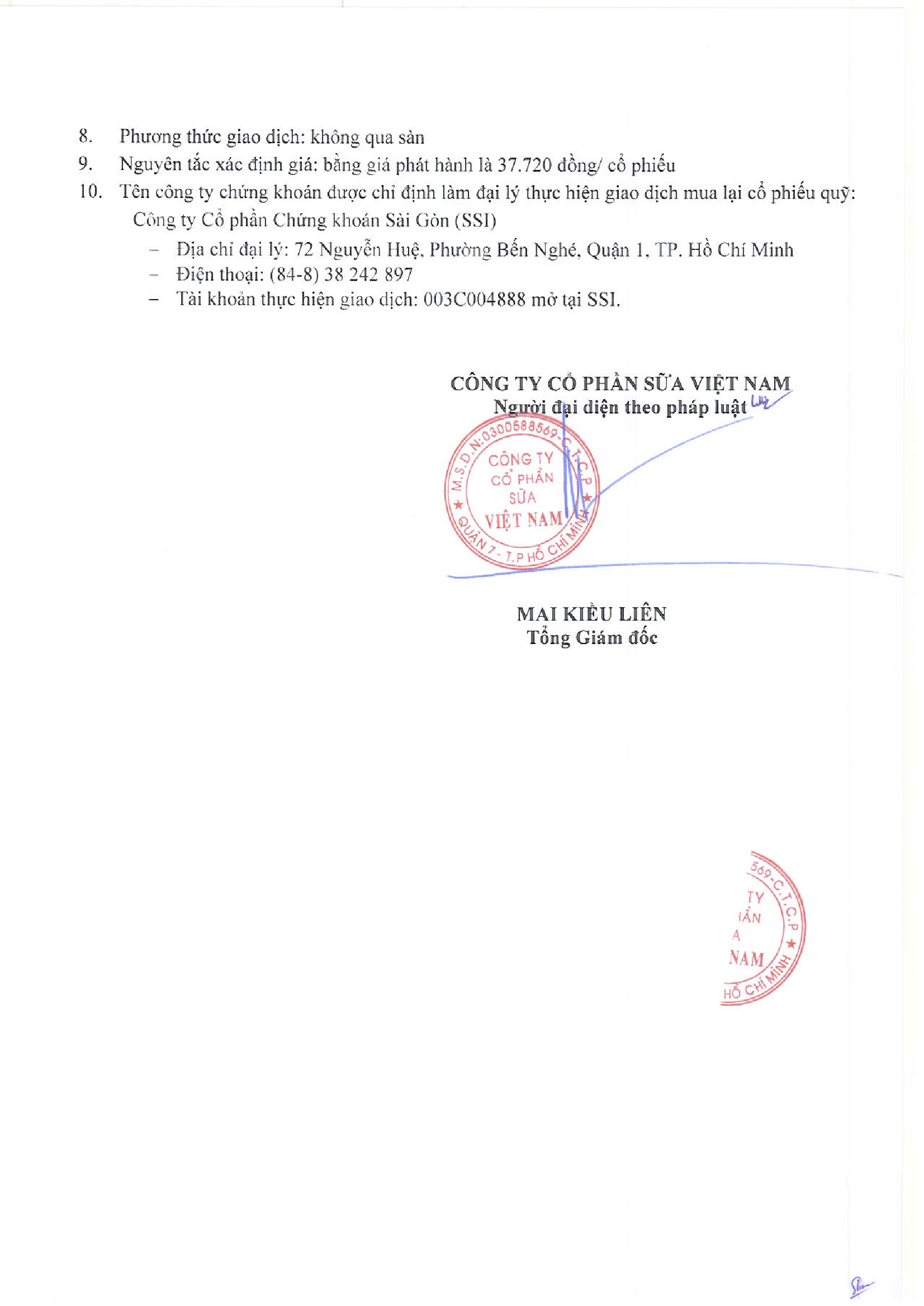 Thông bao thu hồi ESOP 2