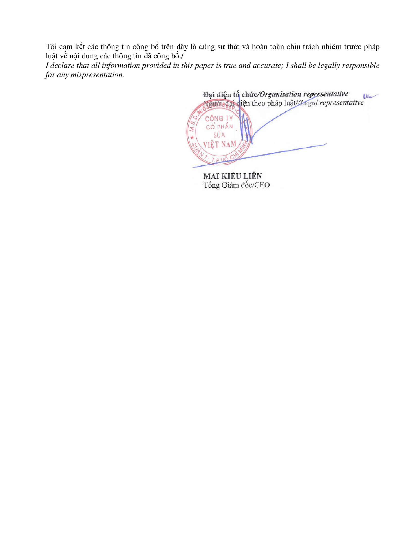 Disclosure of information on the state securities commision's portal and Hochiminh stock exchange's portal 2