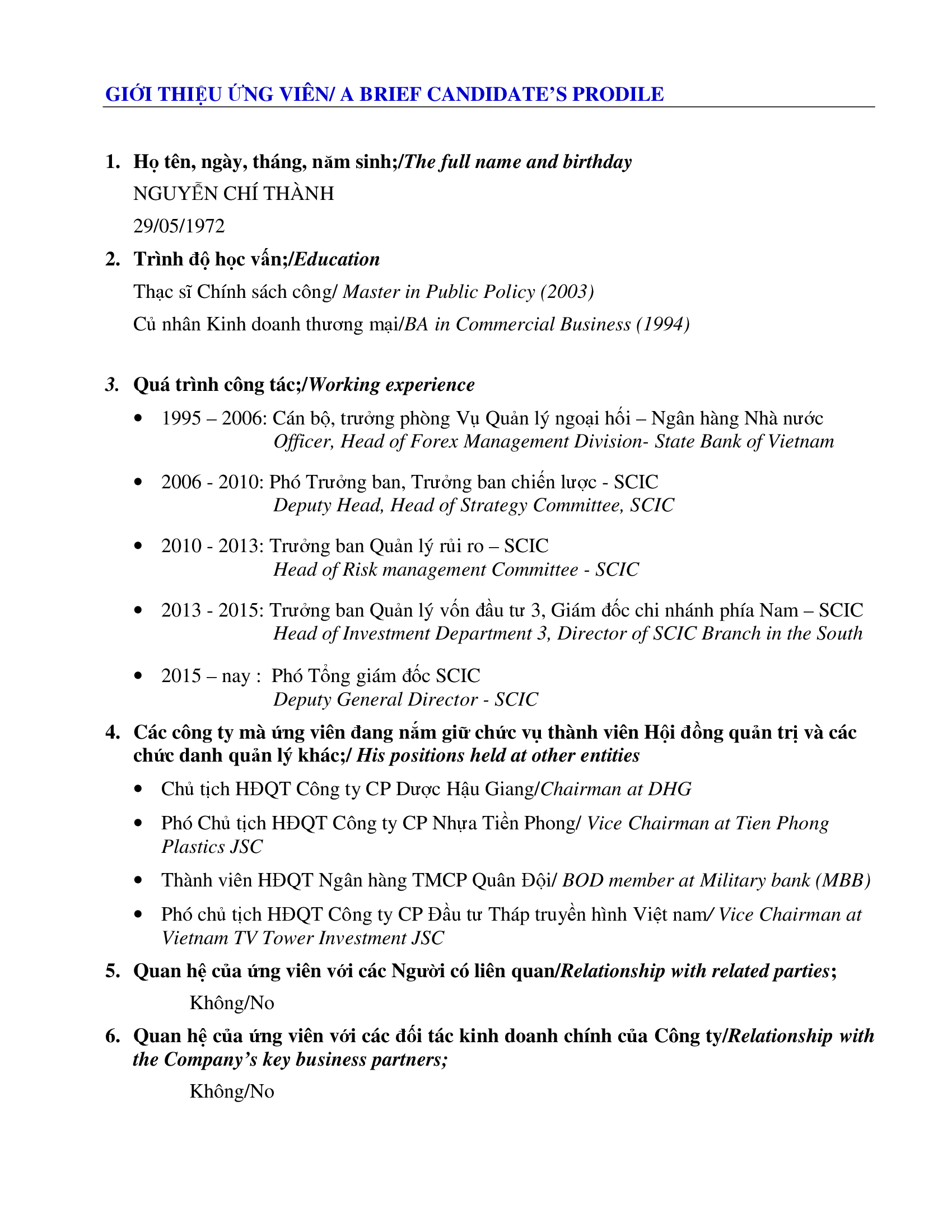 Disclosure of information on the state securities commision's portal and Hochiminh stock exchange's portal 3