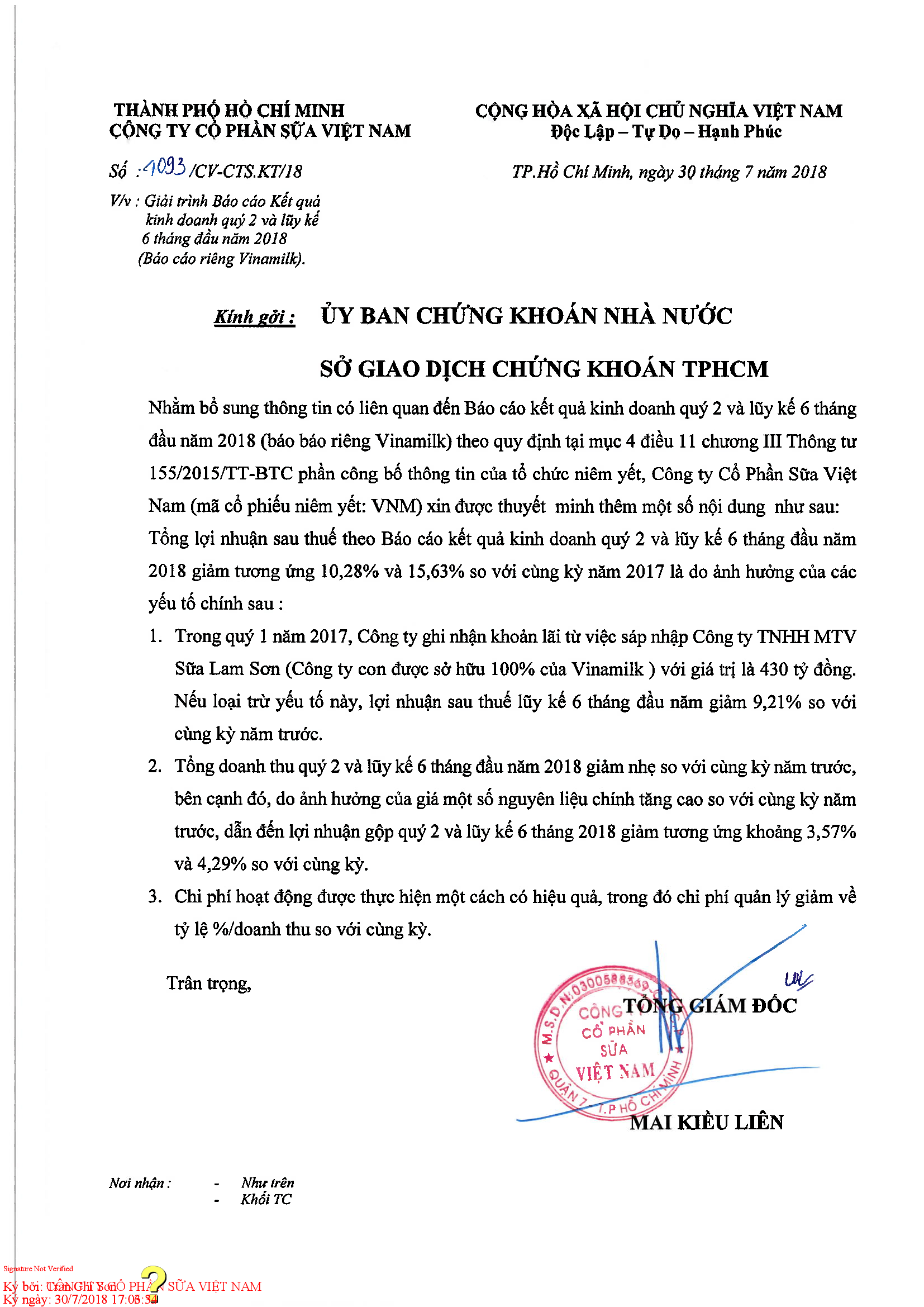 Báo cáo Tài chính 6 tháng đầu năm 2018 1