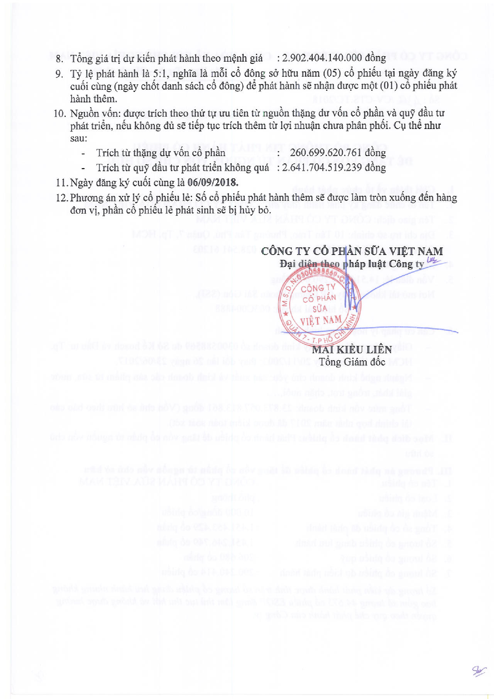 Công bố thông tin phát hành cổ phiếu 5:1 2