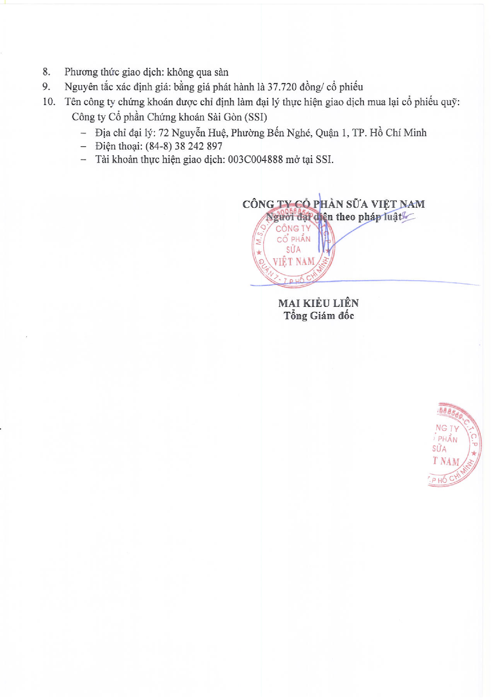 Báo cáo kết quả giao dịch mua lại cổ phiếu quỹ 2