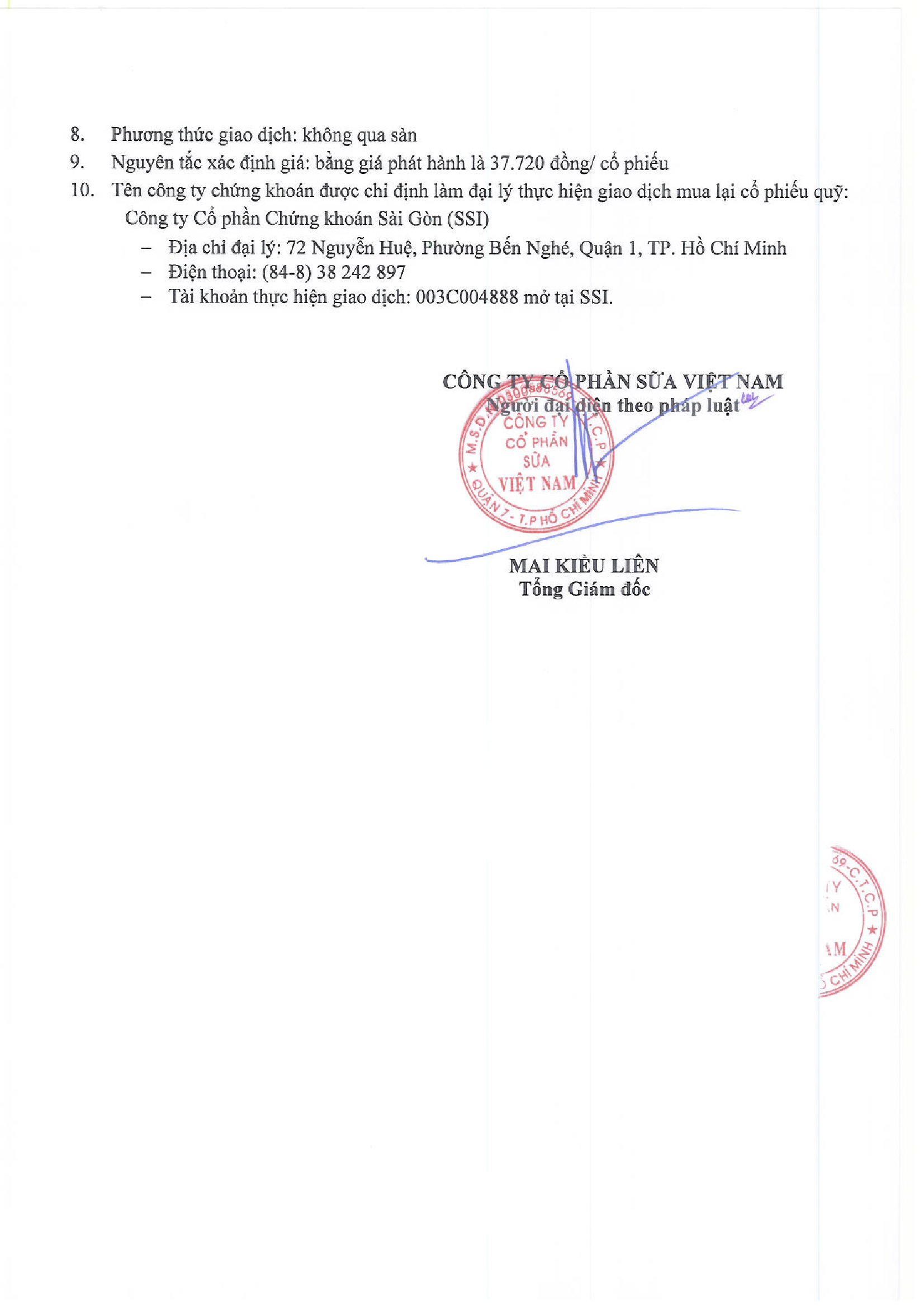 Báo cáo kết quả giao dịch mua lại cổ phiếu quỹ 2